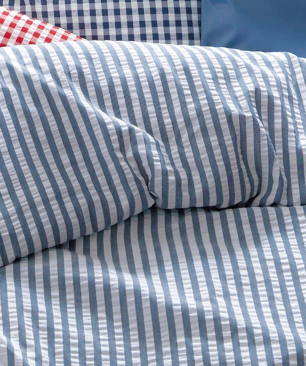 fleuresse Bettwäsche »Rio« 2 Stk. Feine buntgewebte Seersucker-Bettwäsche mit Reißverschluss