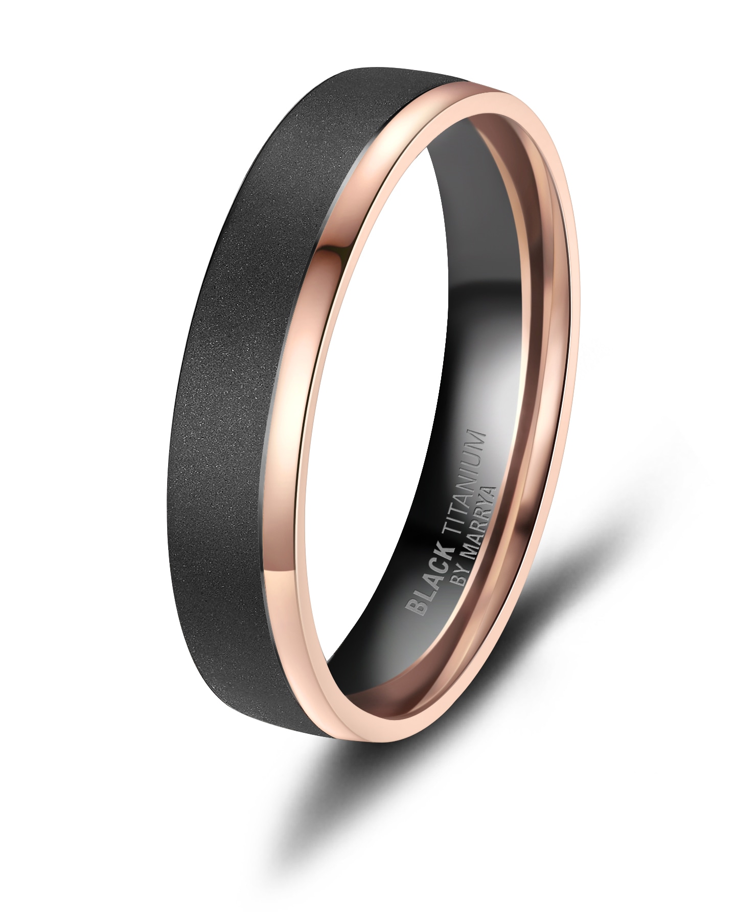 Marrya Perlenring »BLACK TITANIUM by MARRYA Black Titanium - Zirkonium Trauring Ehering Partnerring«