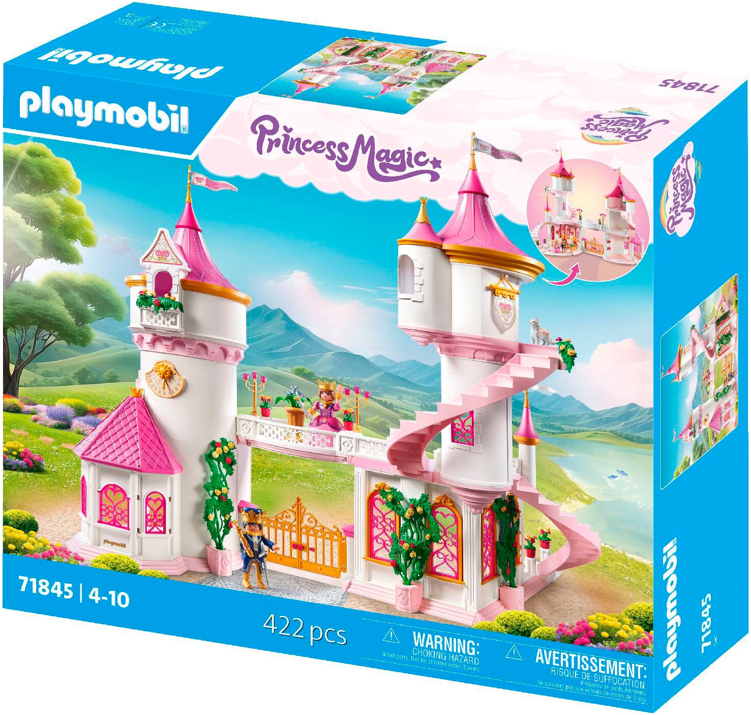 Playmobil® Konstruktions-Spielset »Prinzessinnenschloss mit Königspaar (71845), Playmobil Princess Magic«, (422 St.), Made in Germany