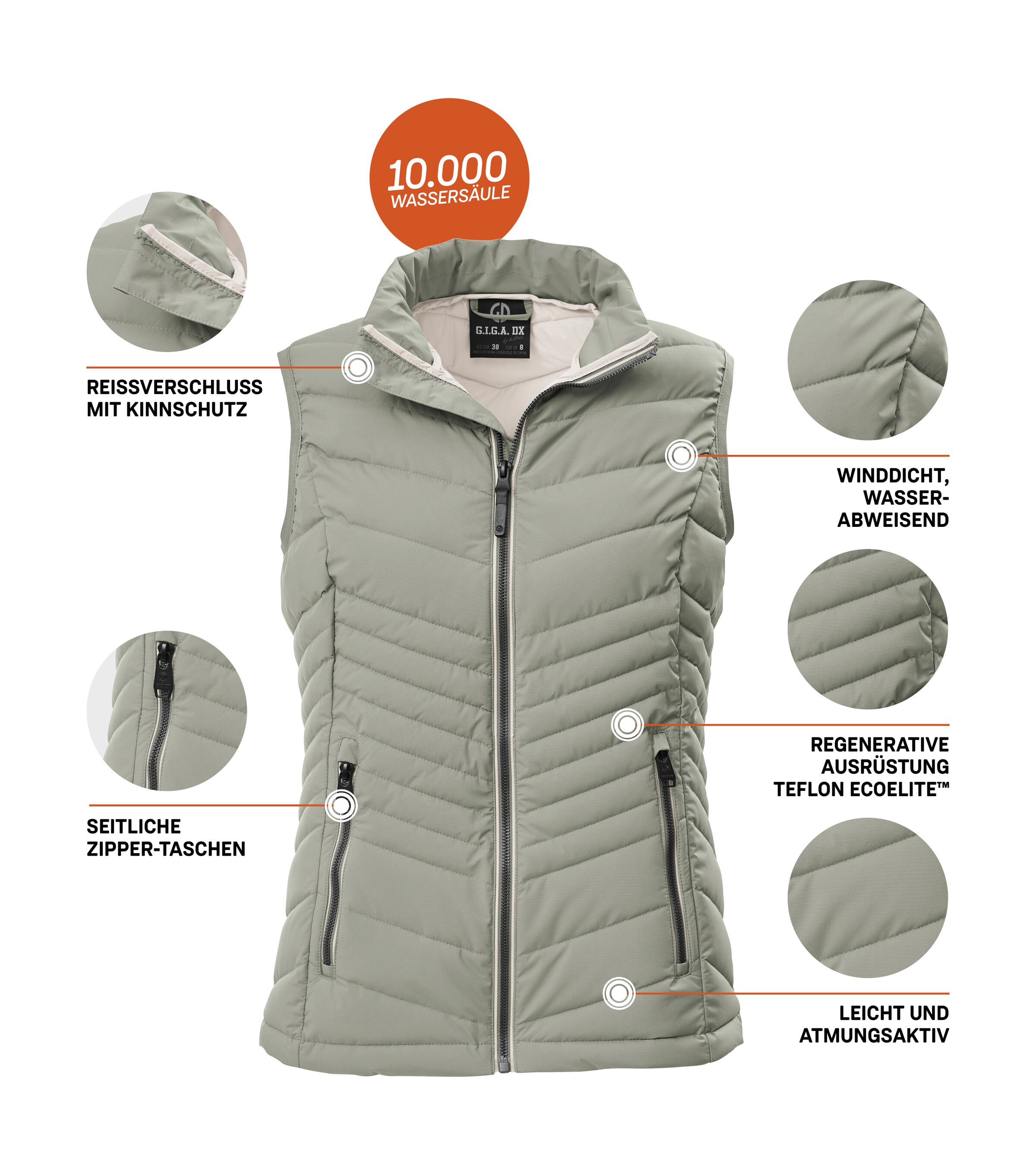 G.I.G.A. DX by killtec Steppweste »GS 109 WMN QLTD VST« Atmungsaktive, winddichte Damenweste mit 10.000 mm Wassersäule