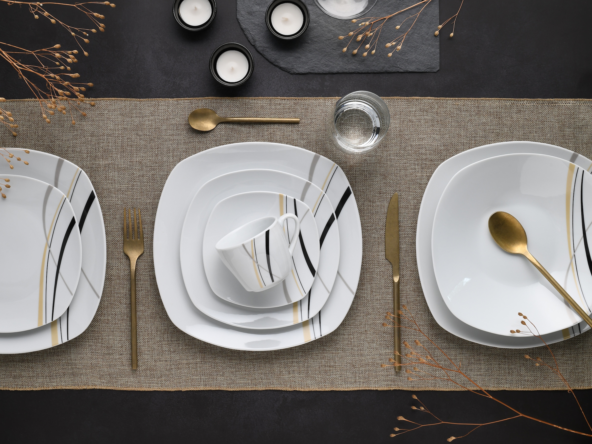 CreaTable Kombiservice »Square City Line, Kombi-Service 30-tlg« Moderner Urban Style