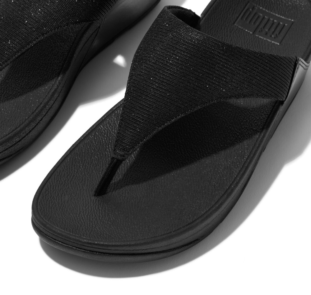 Fitflop Zehentrenner »LULU SHIMMERLUX TOE-POST SANDALS«, Keilabsatz, Sommerschuh, Schlappen in schimmernder Optik