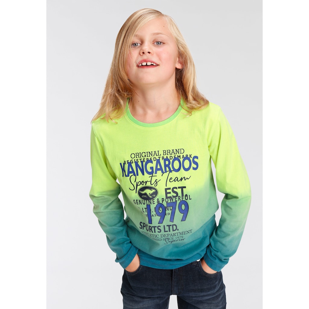 KangaROOS Langarmshirt »mit Farbverlauf«, Dip Dye
