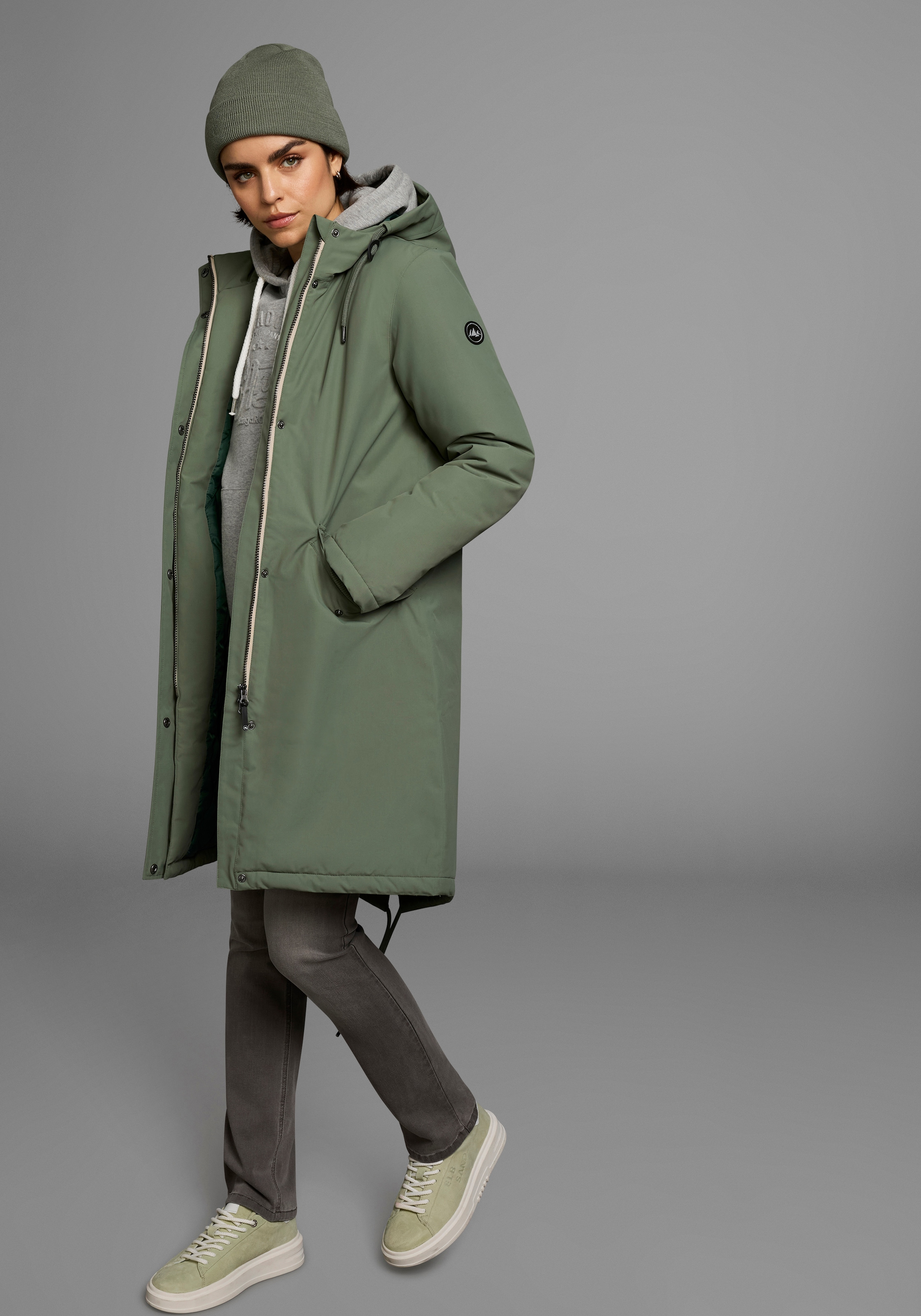 Polarino Parka, mit Kapuze, Atmungsaktiv, winddicht, wasserdicht, Im Oversize look