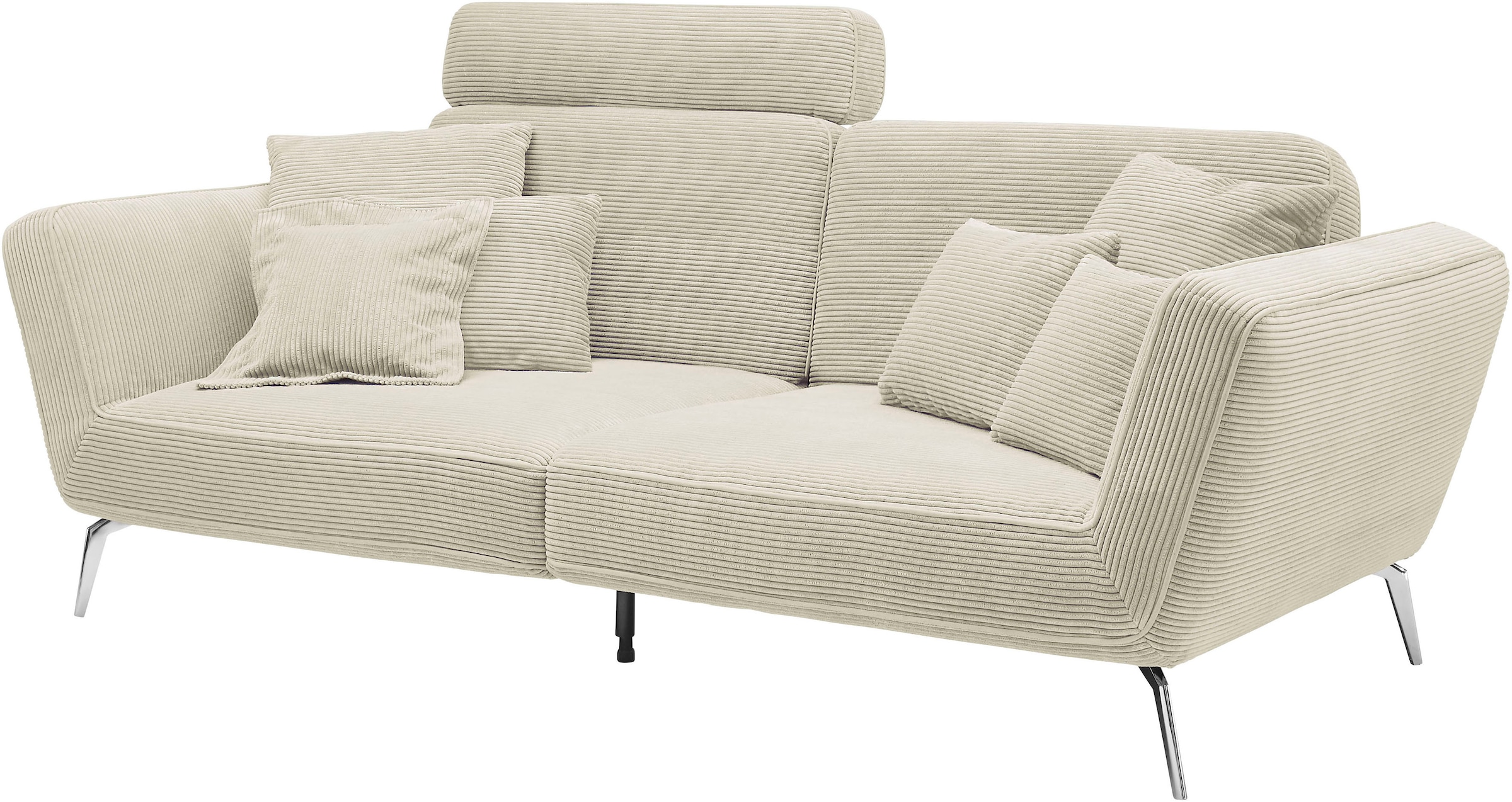 set one by Musterring Big-Sofa »SO 4500«, Füße chromfarben, wahlweise mit Kopfstütze, Breite 260cm, in Cord