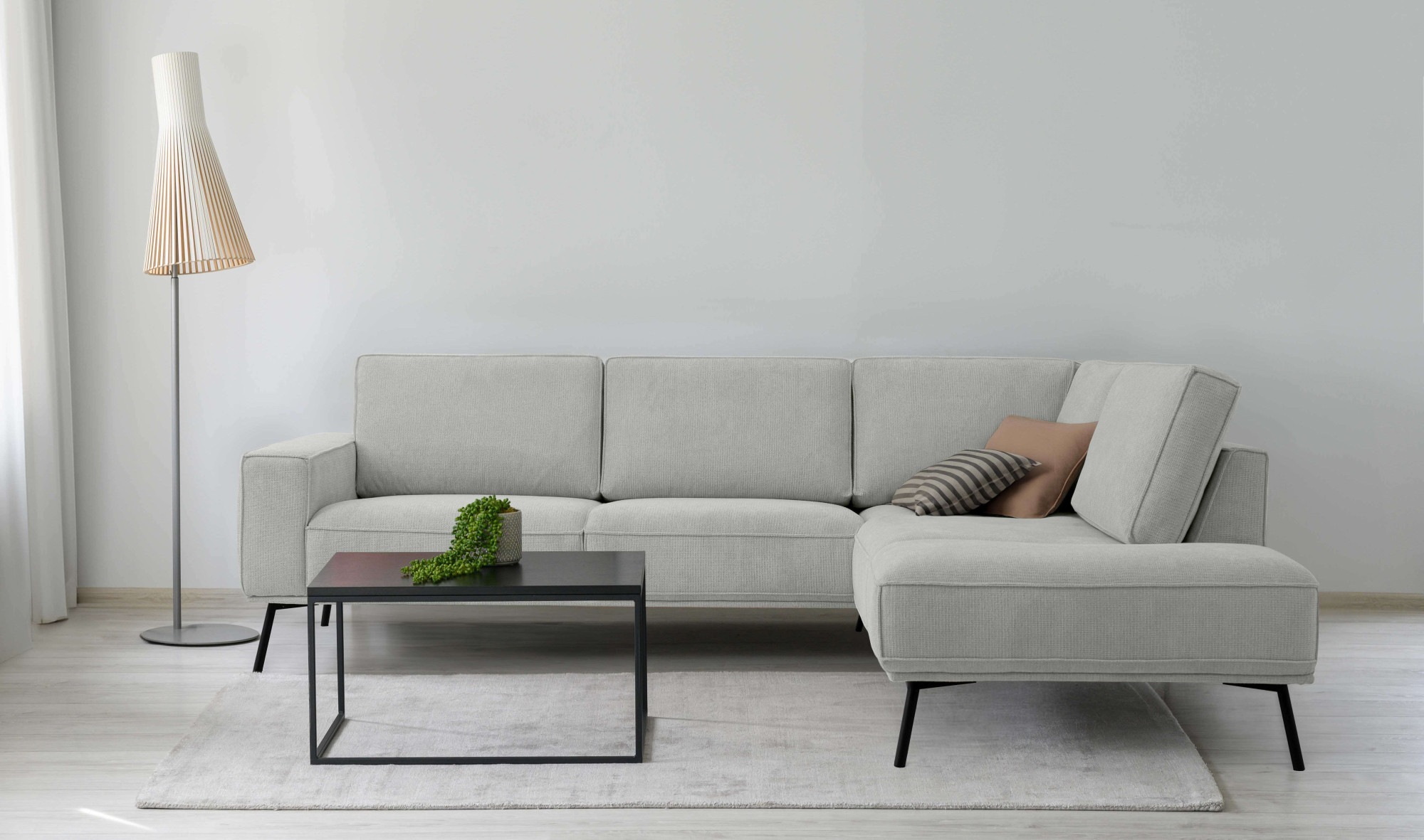 OTTO home Ecksofa »Vosby« 260 cm, Chenille,  mit dekorativer Kedernaht, Wellenunterfederung