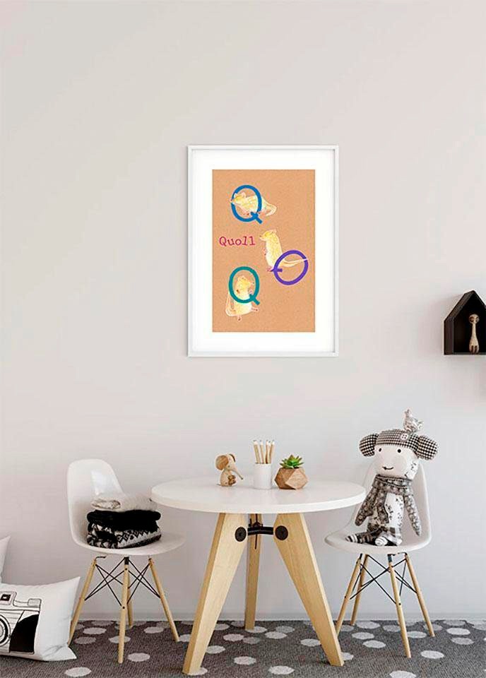 Komar Bild »ABC Animal Q«, Buchstaben, (1 St.), Wandbild zur Dekoration - ohne Rahmen