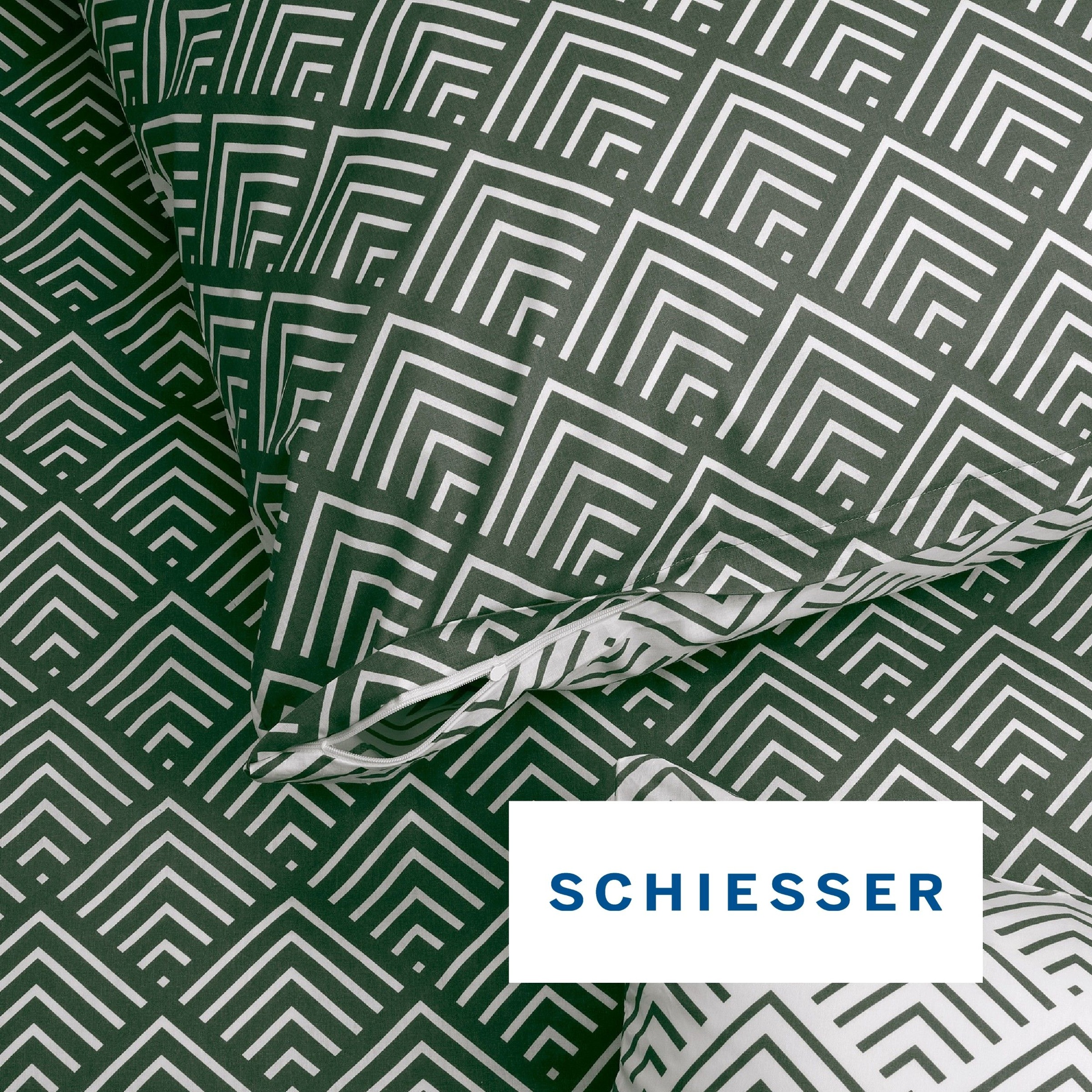 Schiesser Bettwäsche »Mabel aus weicher Baumwolle mit abstraktem Muster« 2 Stk. OEKO-TEX® MADE IN GREEN