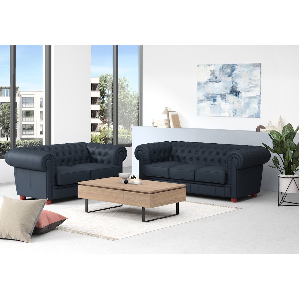 Max Winzer® Chesterfield-Sofa »Kent«, 3-Sitzer mit edler Knopfheftung, Breite 205 cm