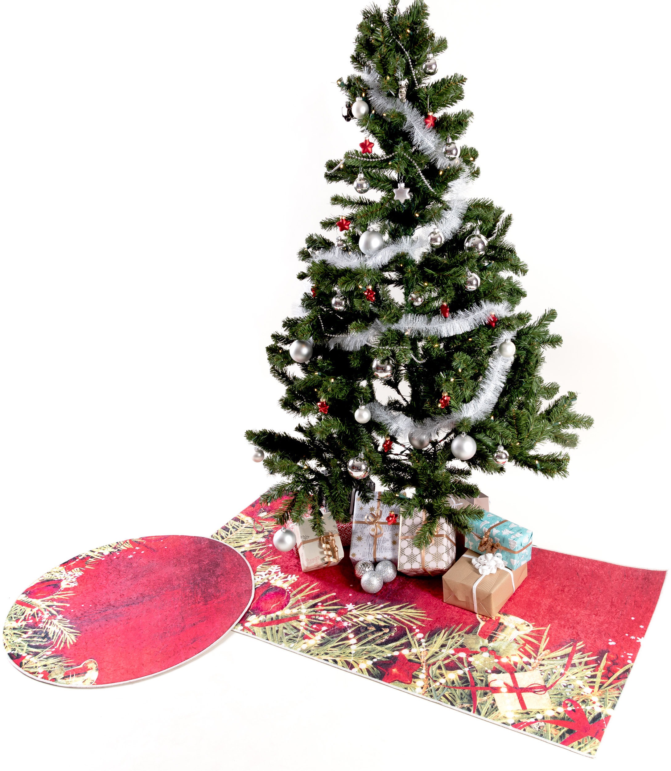 Sehrazat Teppich »Christmas 1225«, rechteckig, 5 mm Höhe, Weihnachten, waschbar, Unterlage Weihnachtsbaum