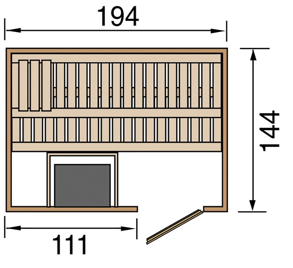 weka Sauna »Halmstad«, (Set), 7,5 kW Bio-Ofen mit digitaler Steuerung