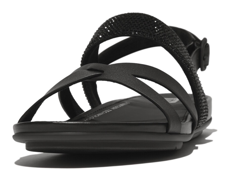 Fitflop Sandale »GRACIE CRYSTAL LEATHER STRAPPY BACK-STRAP SANDALS«, Sommerschuh, Sandalette, Riemchensandale, mit Fersenriemchen