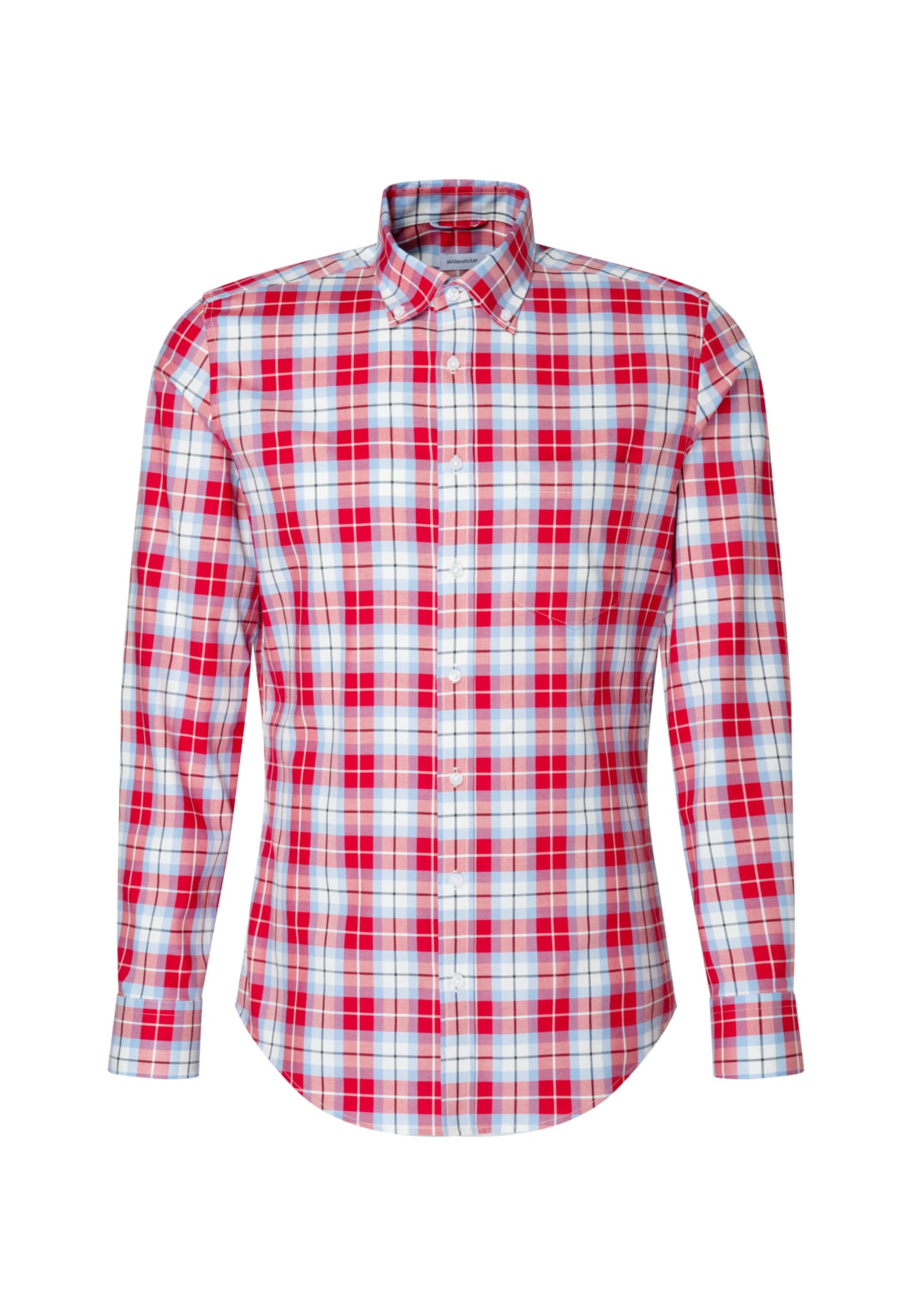 seidensticker Businesshemd »Slim« Slim 1/1 Button-Down-Kragen Karo