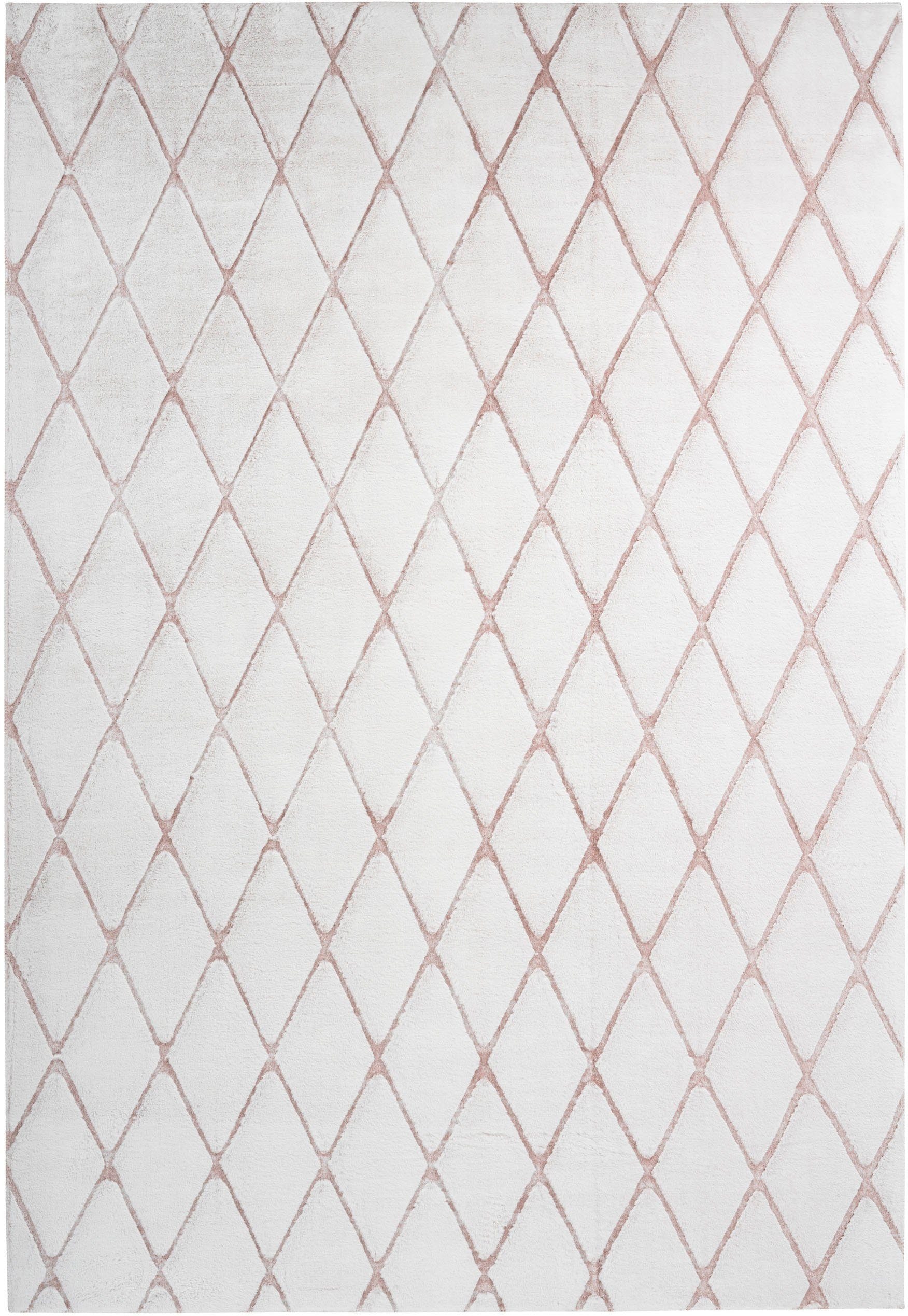 calo-deluxe Teppich »Jardan-2000« rechteckig 20 mm Höhe besonders weich durch Microfaser, Rauten-Design