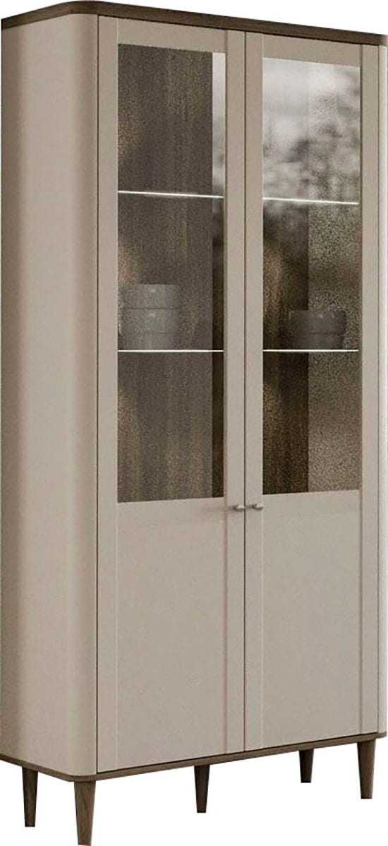 FORTE Stauraumvitrine »Lacetti« B/H/T 90,1/200,5/41,2 cm, Echtholzfüße