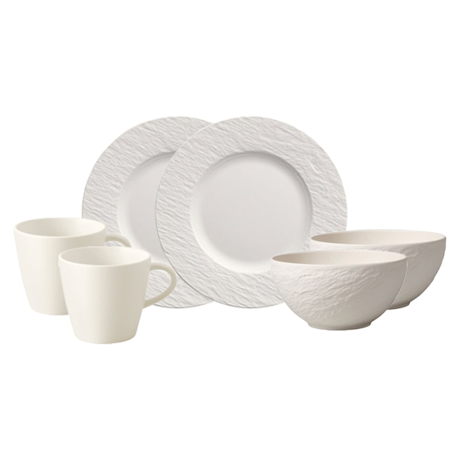 Villeroy & Boch Geschirr-Set "Frühstücks-Set Manufacture Rock 6er Set weiß"