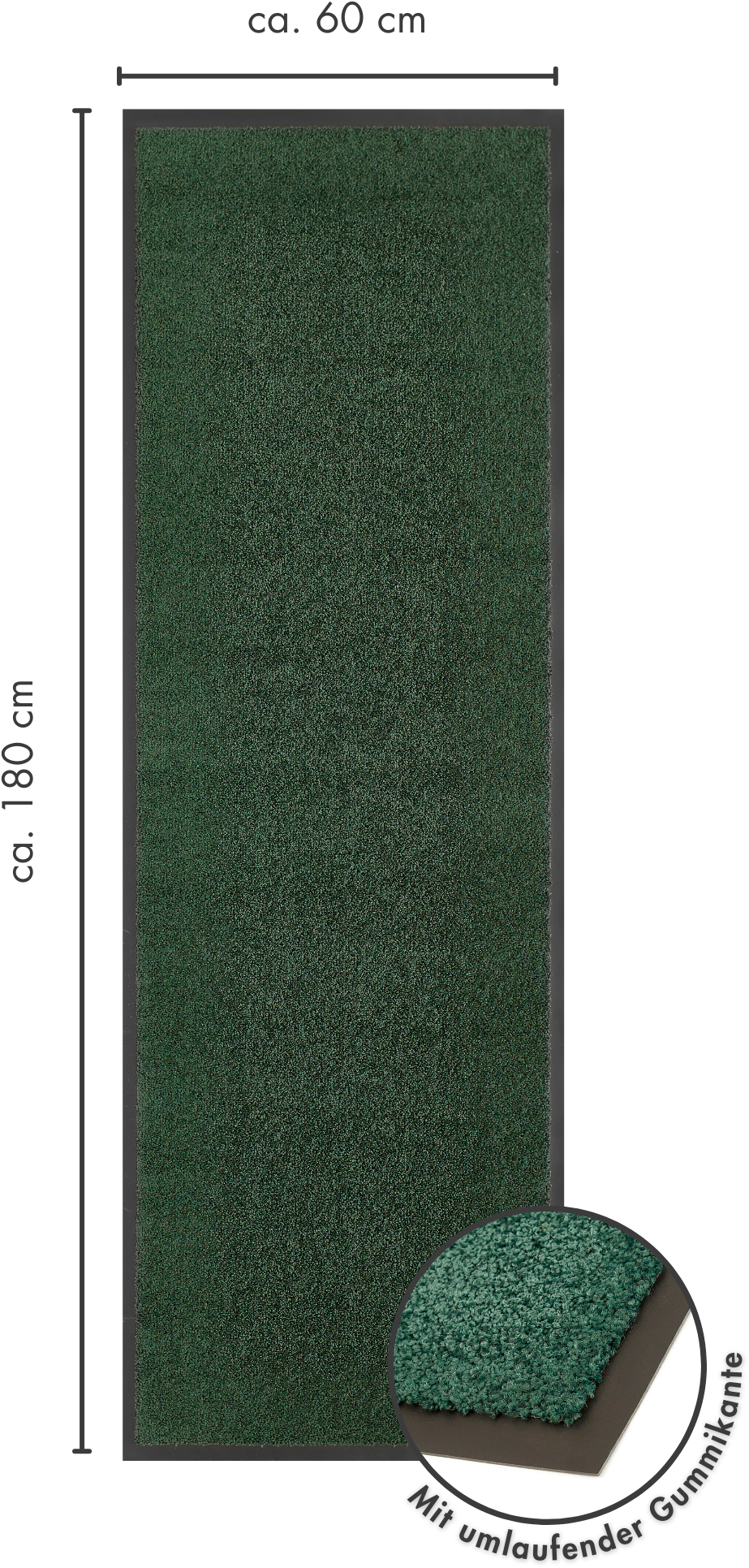 my home Fußmatte »Emil, Made in Netherlands«, rechteckig, 6 mm Höhe, Schmutzfangmatte, Uni Farben, rutschhemmend, waschbar (Handwäsche)