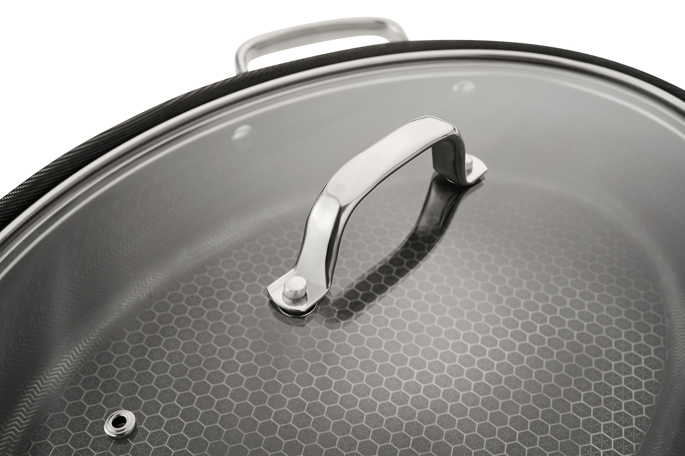 HENSSLERS Fischpfanne »HENSSLERS Edelstahl Fisch- & Schnitzelpfanne, mit Wabenstruktur« Edelstahl 2 Stk. tlg. inkl. Glasdeckel und Dünsteinsatz, Abmessung ca. 38x26 cm