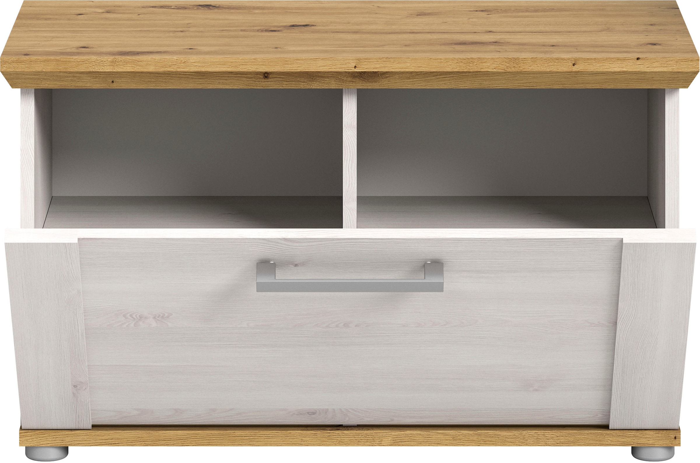 Home affaire Sitzbank »COSENZA, TOPSELLER!, Breite 80 cm, 1 Klappe, 2 Einlegeböden, 2-farbig«, in Landhausoptik, Bank, Schuhbank, Garderobenbank, Dielenbank