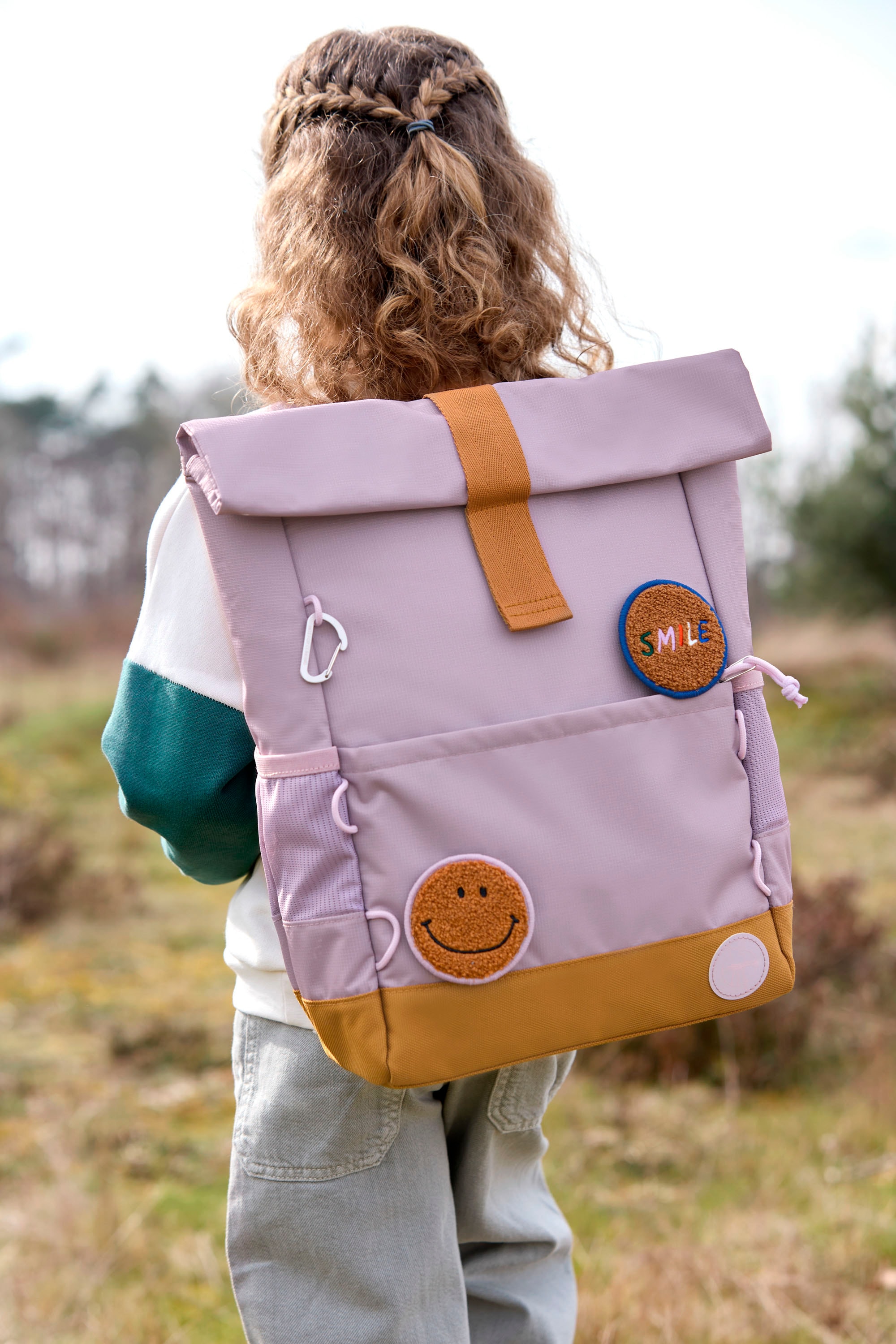 LÄSSIG Kinderrucksack »Little Gang, Medium Rolltop Backpack, lilac«, Reflektoren, aus recycelten PET-Flaschen