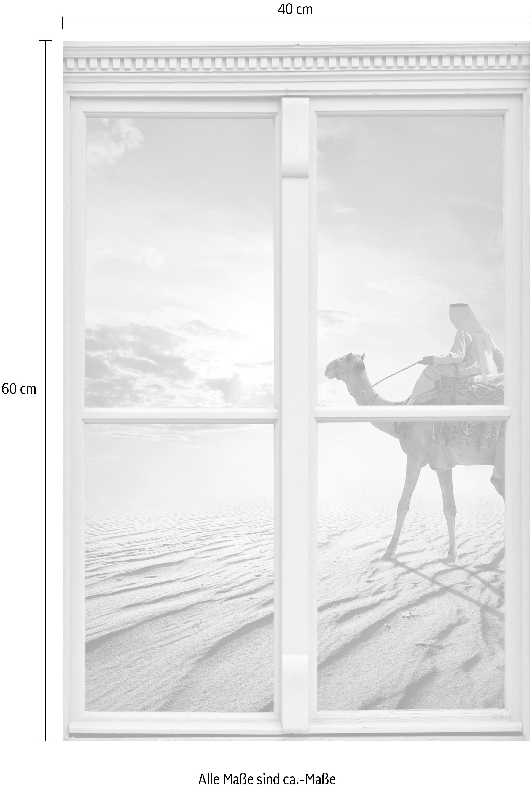 queence Wandsticker »Kamel in der Wüste« Wandsticker, Wandbild, selbstklebend, 3D, Fenster