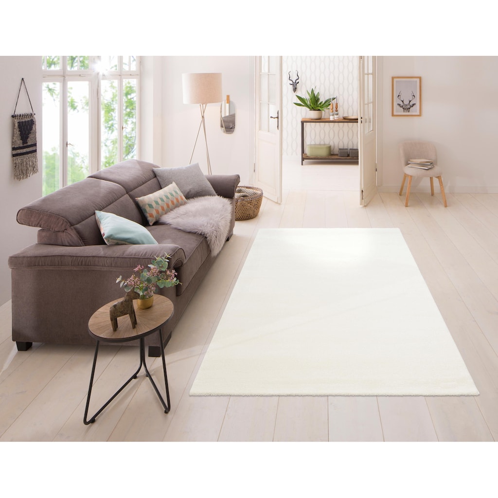 andas Teppich »Thea«, rechteckig, Pastell-Farben, Teppich, einfarbig, weich, fürs Wohnzimmer