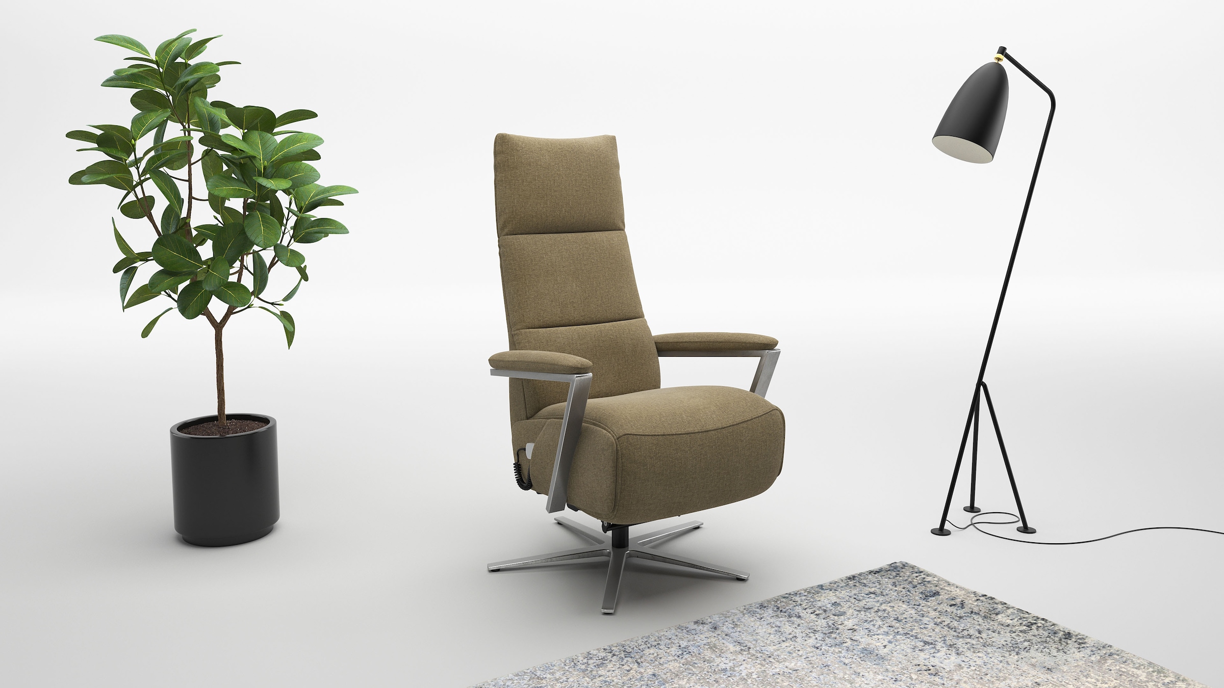 sit&more TV-Sessel "Vario Comfort, inkl. Kopfteilverstellung & 360 Drehfunktion" inkl. Herz-Waage-Funktion & 3 Motoren, Höhe der Armlehnen 64cm
