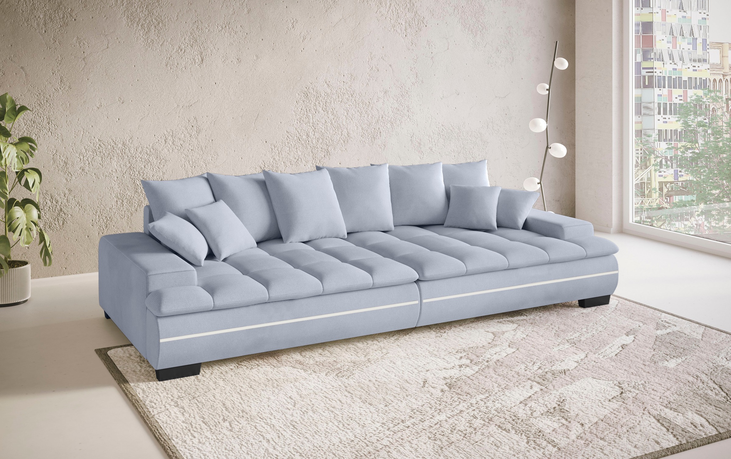 Mr. Couch Big-Sofa »Haiti II RGB-LED«, RGB-LED Beleuchtung, mit Handwerklich gearbeiteter Komfort-Steppung
