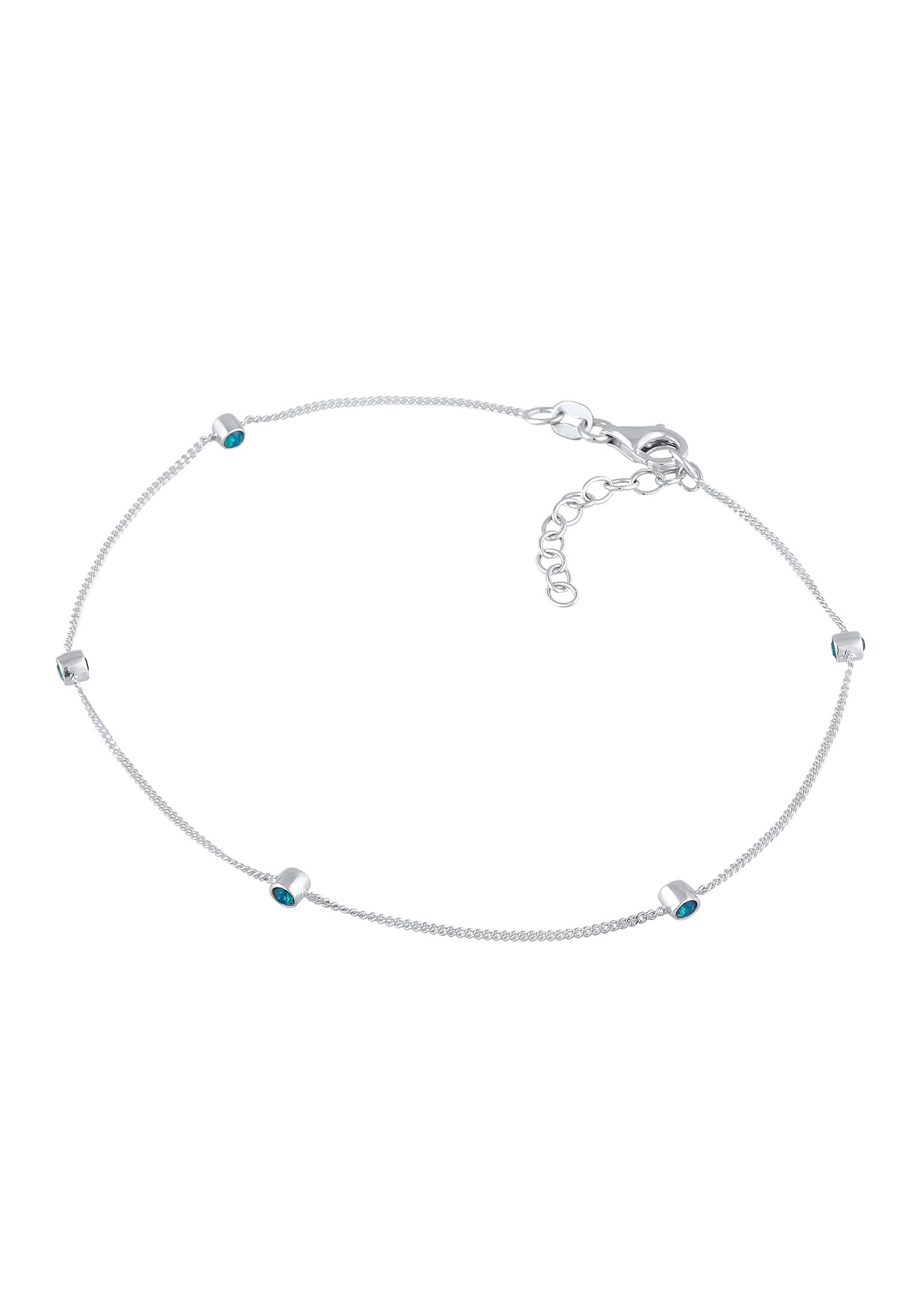Elli Fußkette »Fußschmuck Fußkettchen Kristalle 925 Silber«