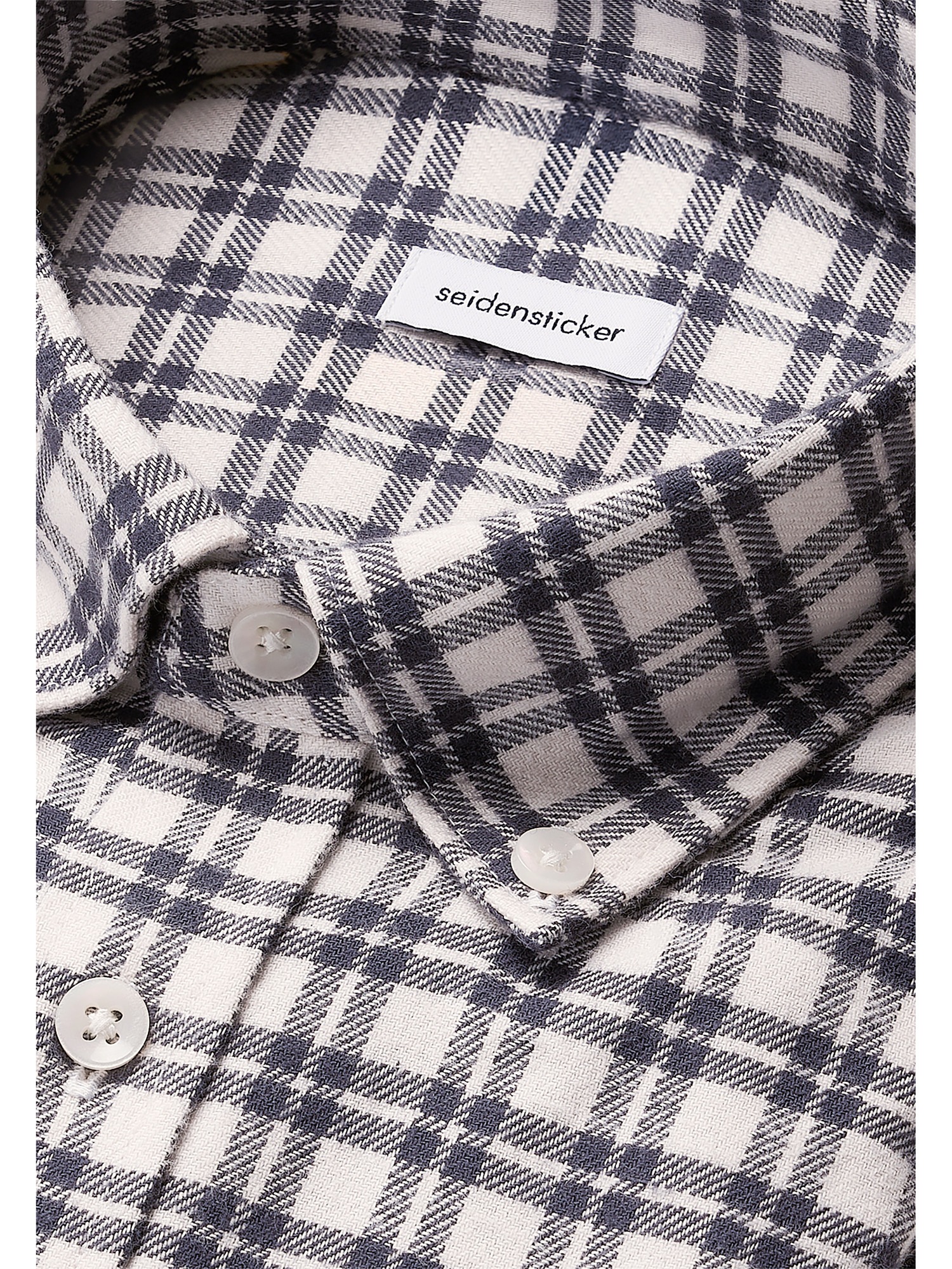 seidensticker Flanellhemd Slim 1/1 Button-Down-Kragen Karo
