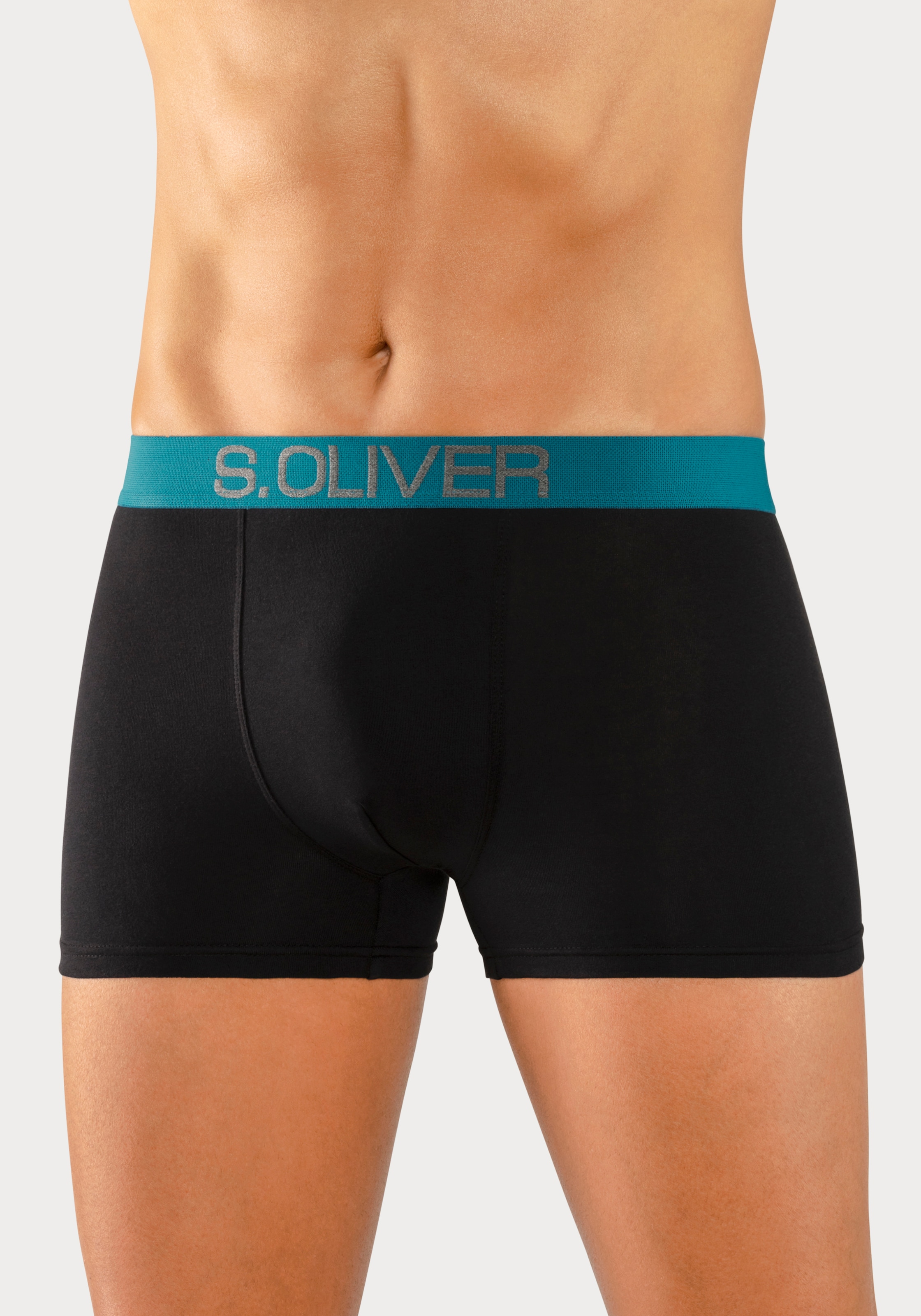 s.Oliver Boxer »Boxershorts für Herren«, (Packung, 4 St.), mit kontrastfarbenem Webbund