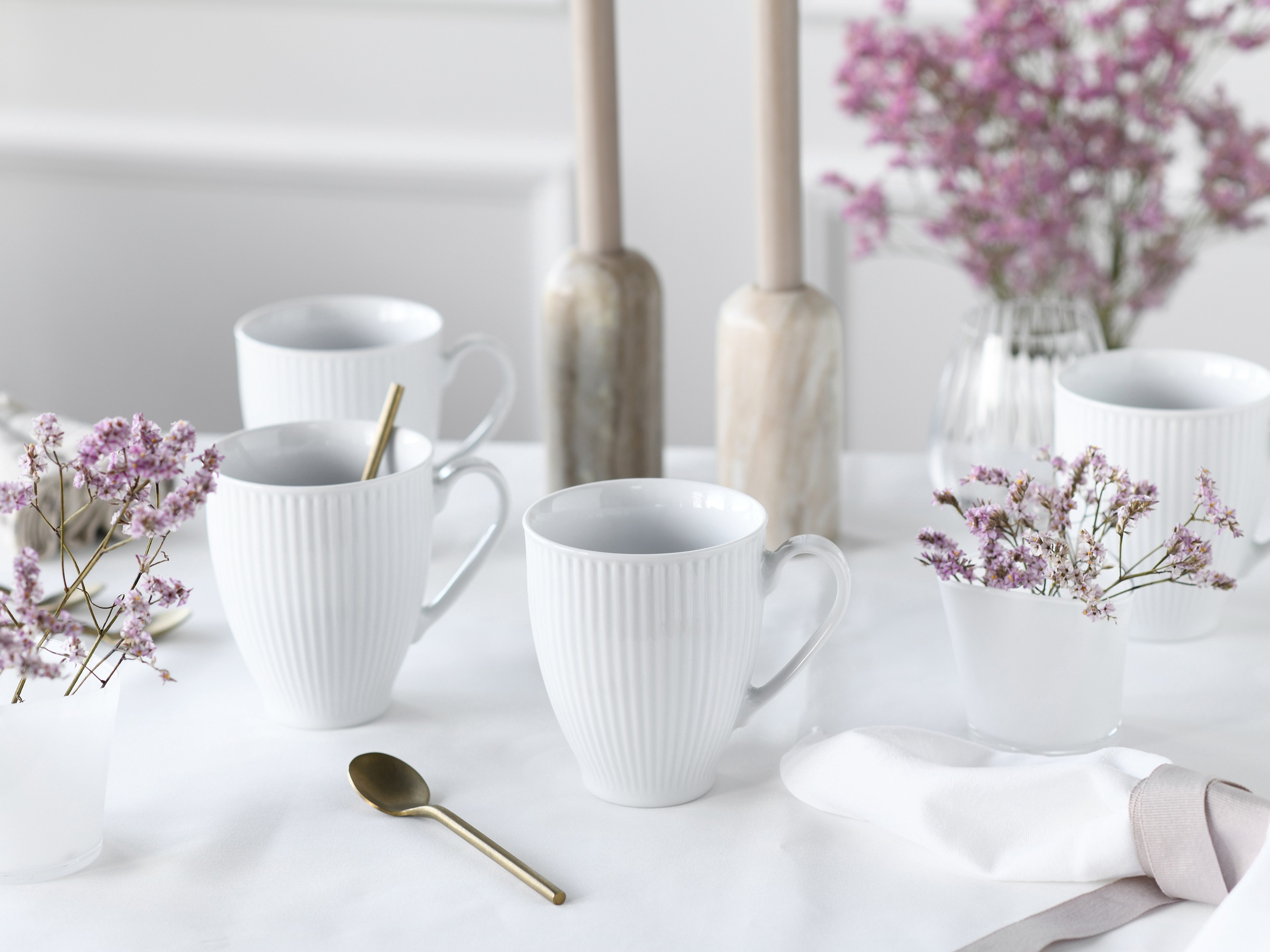 CreaTable Becher »Valencia Weiß, Kaffeebecher, 6-tlg.« Elegant, Boho Chic