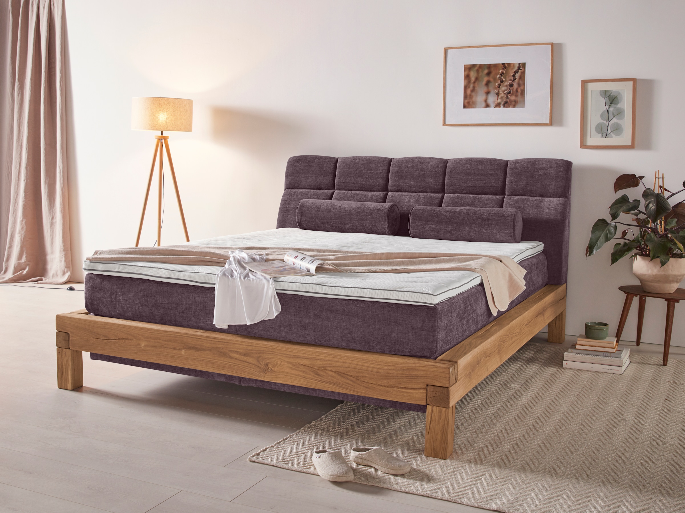 Home affaire Boxspringbett »Villads«, Liegefläche: 180/200 cm, Inside-Boxspring-Unterbau, recycelte Stoffe