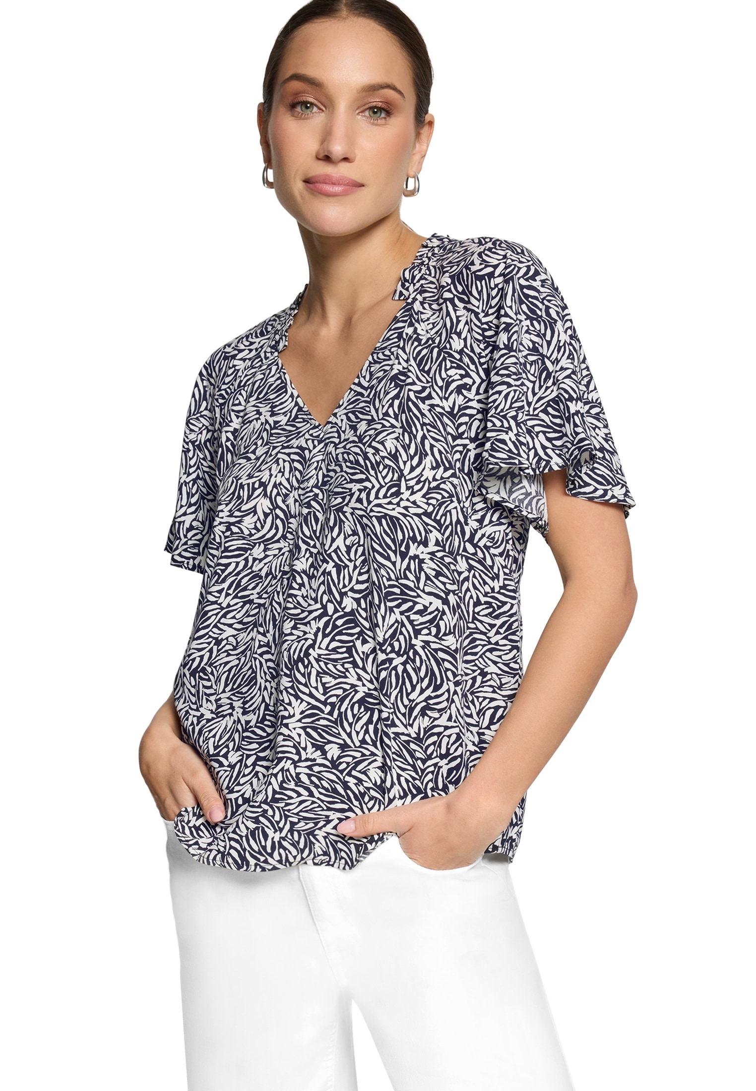 Zero Kurzarmbluse »Kurzarm-Bluse mit Print.«