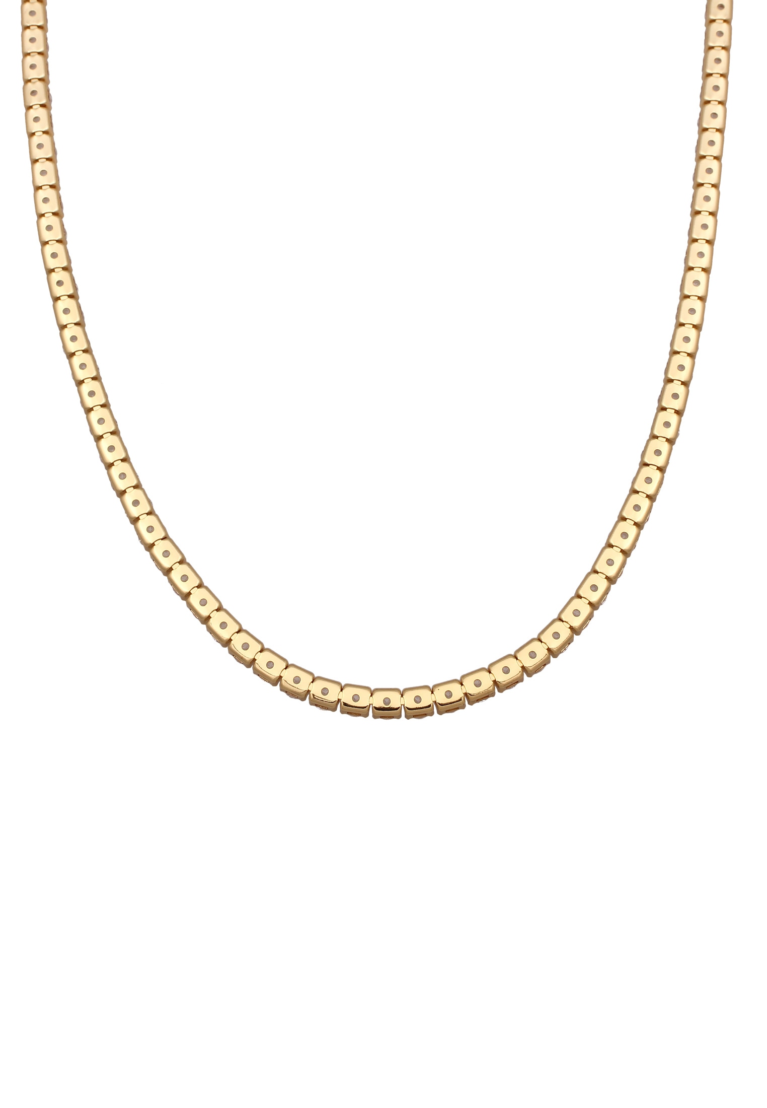 Elli Silberkette »Halskette Zirkonia Glamouröse Collier Goldfarben«