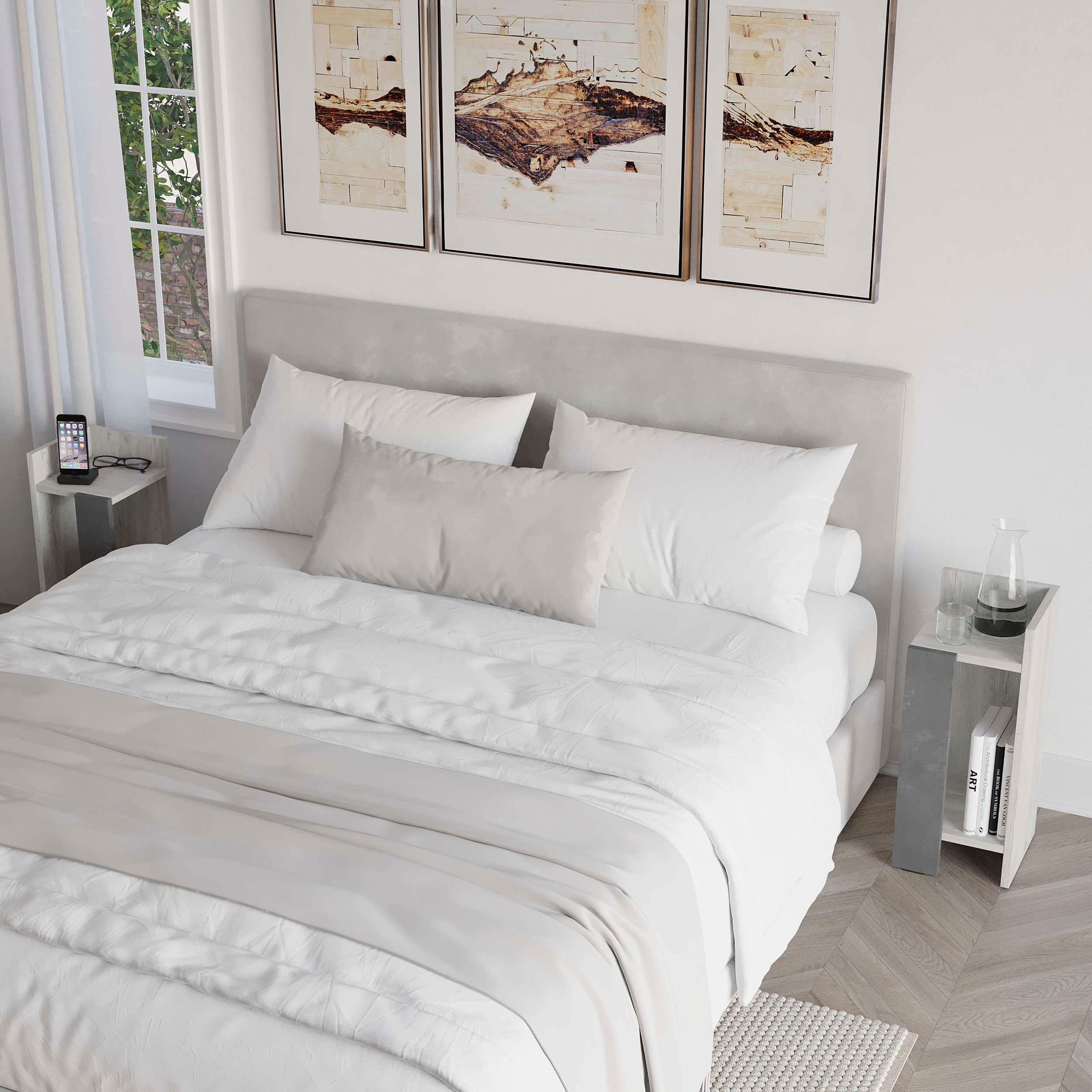 Decortie Nachttisch »ELOS NACHTTISCH SET«, (Packung, 1 St.), Leichte Montage, Lagerung, Platzsparend