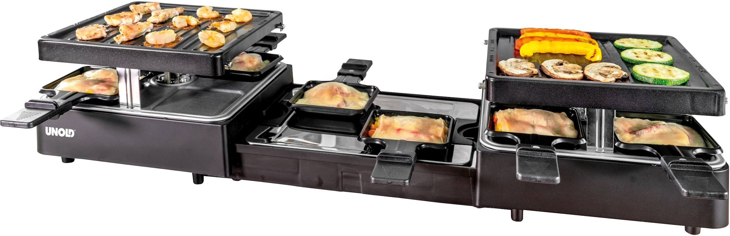 Unold Raclette »48755 RACLETTE Extendable« 8 Stk. Raclettepfännchen 1.300 W