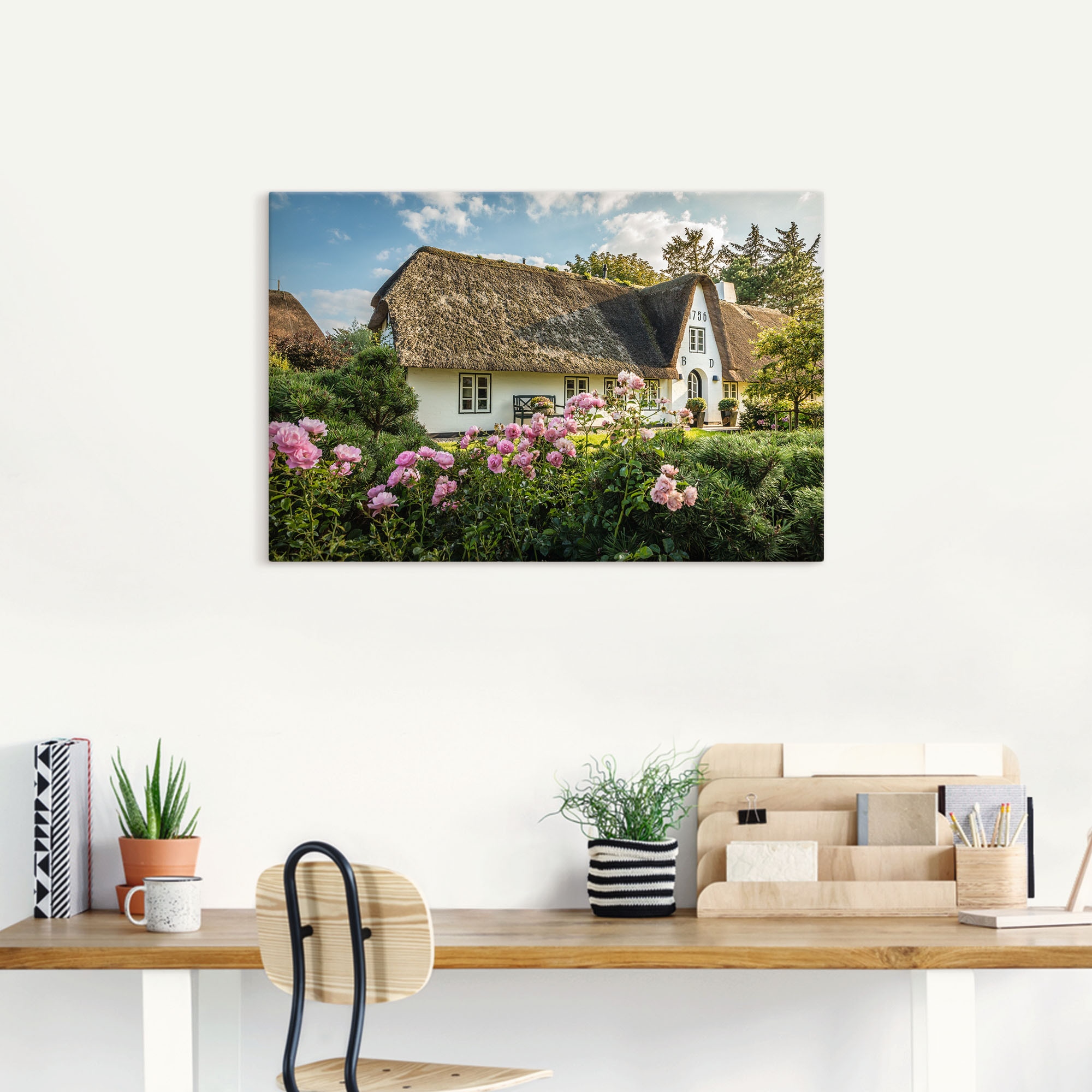 Artland Wandbild »Historischer reetgedeckter Hof in Keitum«, Gartenbilder, (1 St.), als Alubild, Leinwandbild, Wandaufkleber oder Poster in versch. Größen