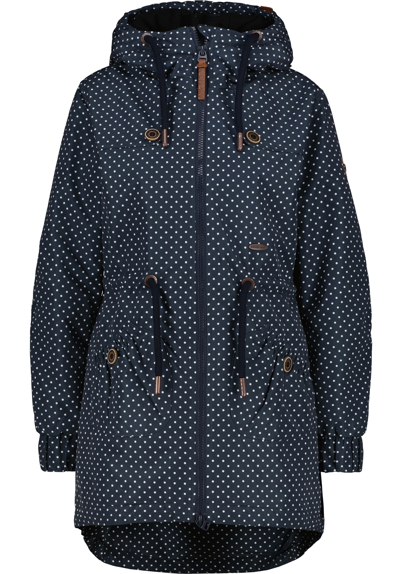 Alife & Kickin Outdoorjacke »CHARLOTTEAKB« mit Kapuze gefütterter Parka, Kapuzenjacke durch Bindeband tailliert