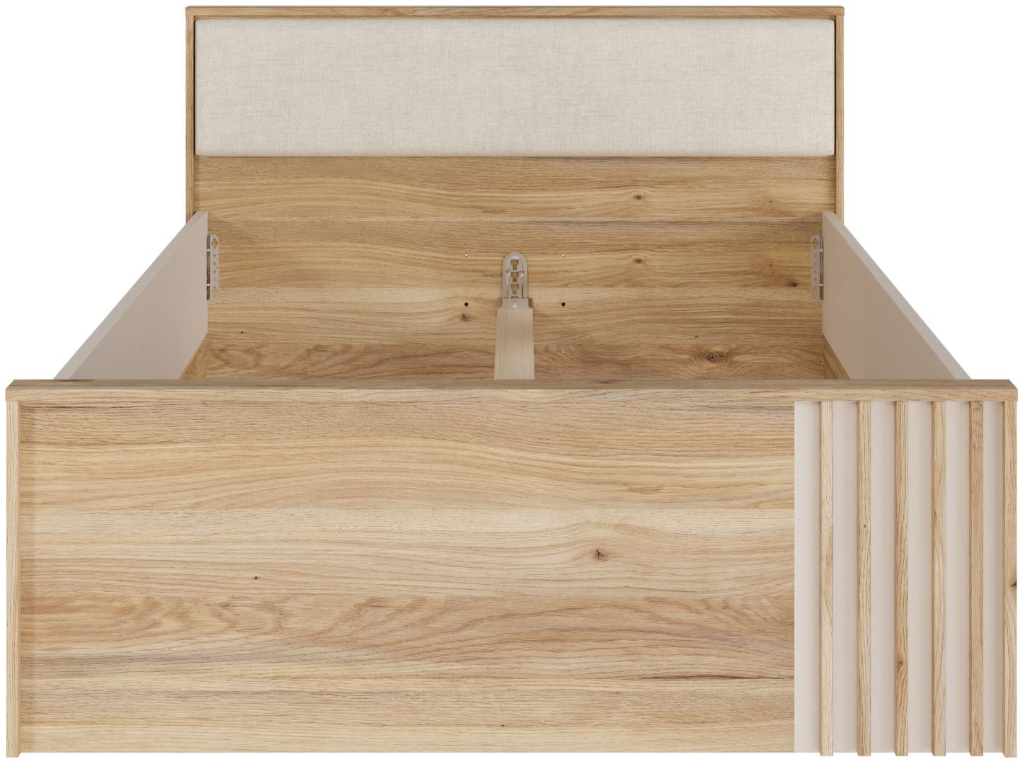 FORTE Bett »Bett mit Stauraum 2 SK, Kopfteil gepolstert« B/H/T 130/84/213 cm, in 2 Farben erhältlich