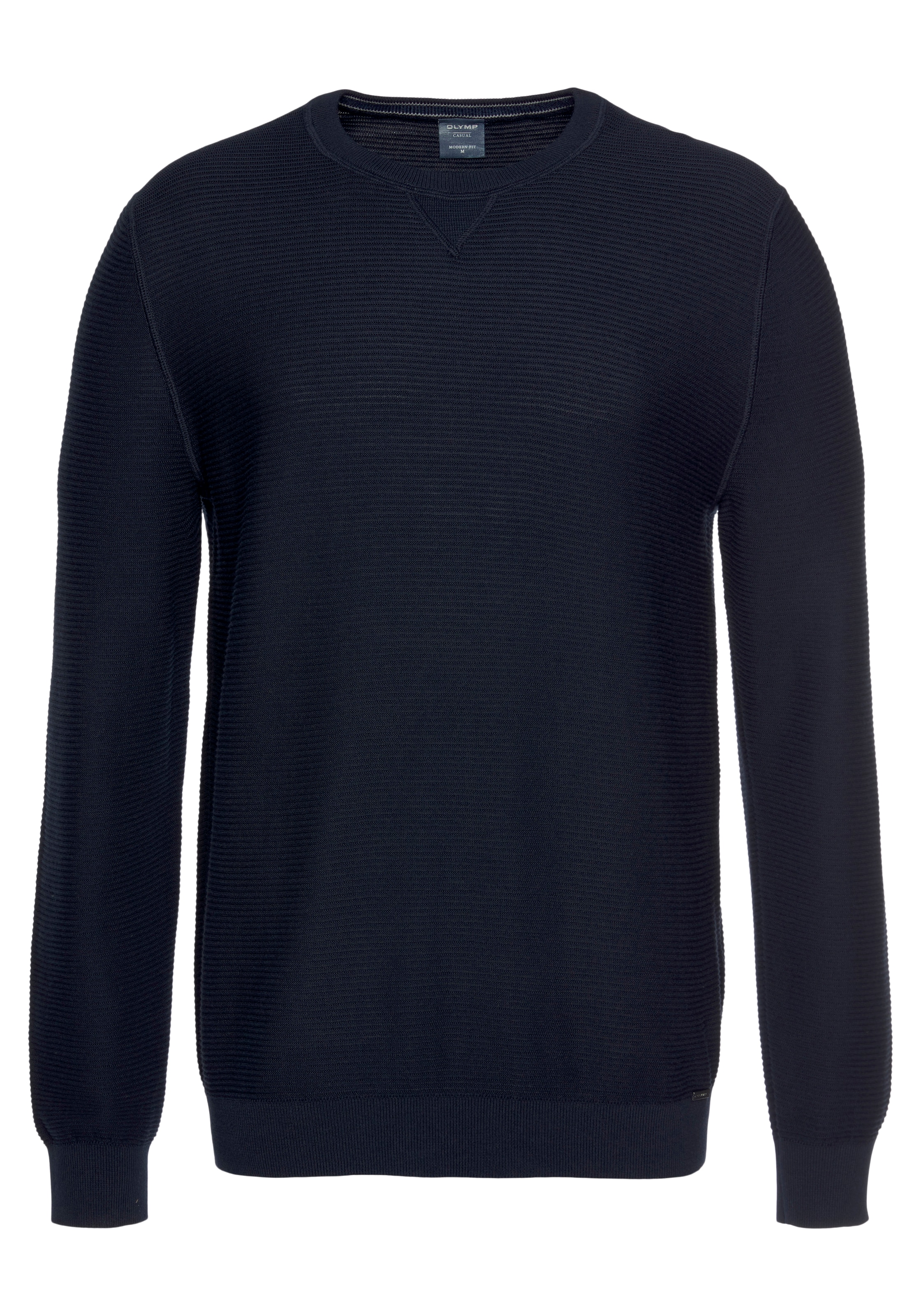 OLYMP Rundhalspullover »OLYMP Strick Casual« mit modischem Strukturmuster