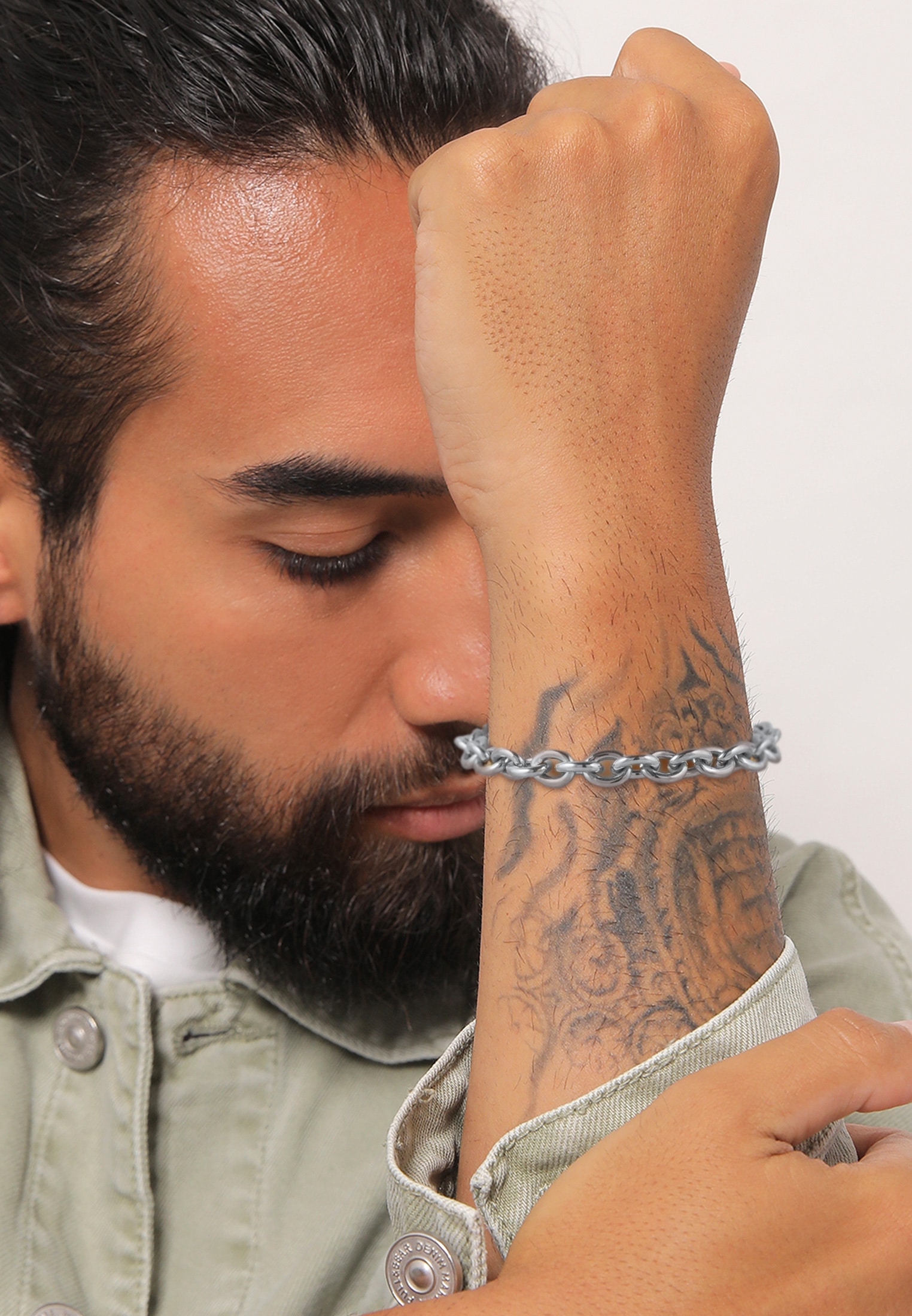 Kuzzoi Armkette »Armband Herren Rundanker Massiv 925 Silber«