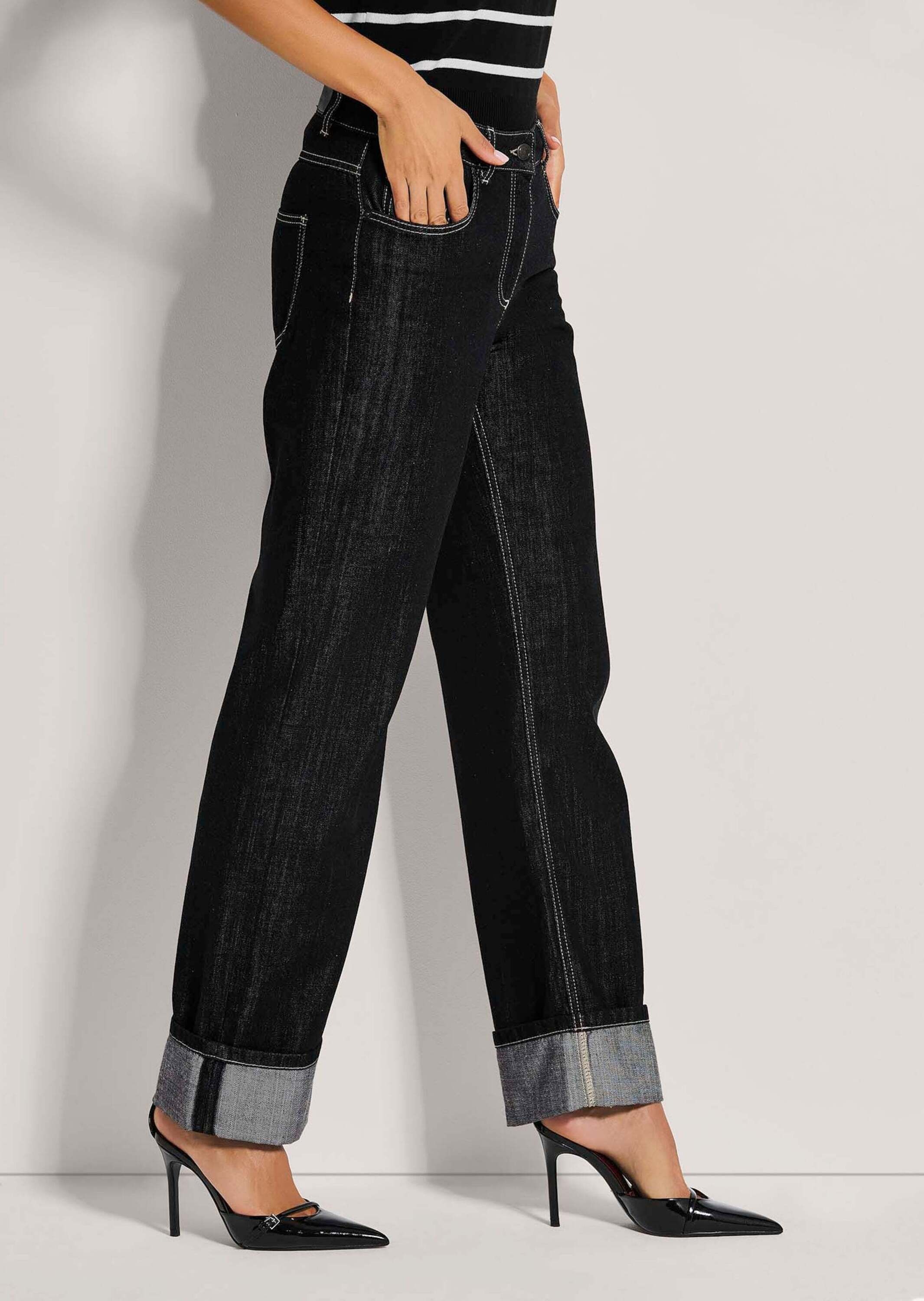 MADELEINE Regular-fit-Jeans »Jeans Weite Jeans mit fixiertem Aufschlag«