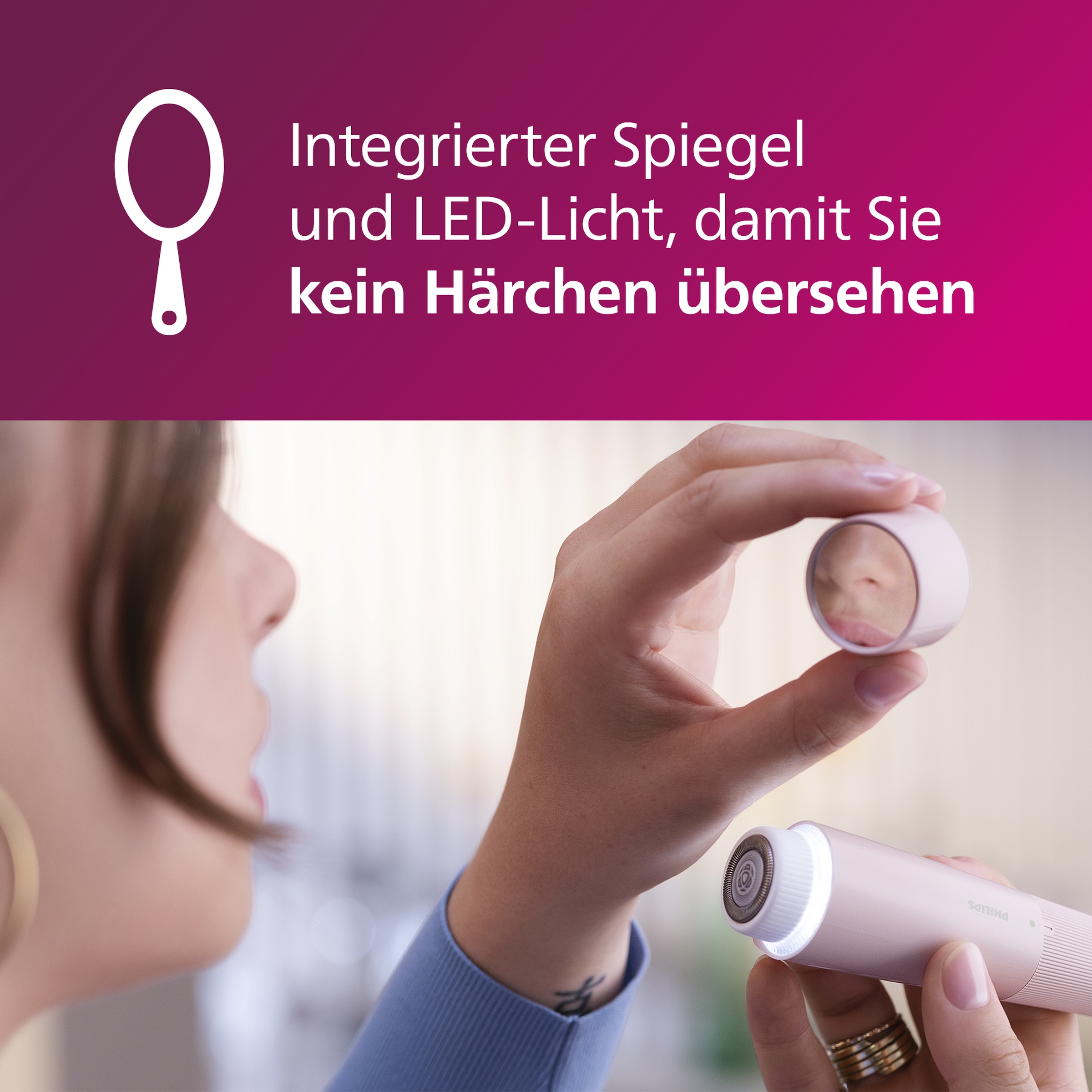 Philips Haarentfernungsgerät »für Frauen, Series 5000 BRR454/00« mit Spiegel und LED-Licht, inkl. Reinigungsbürste