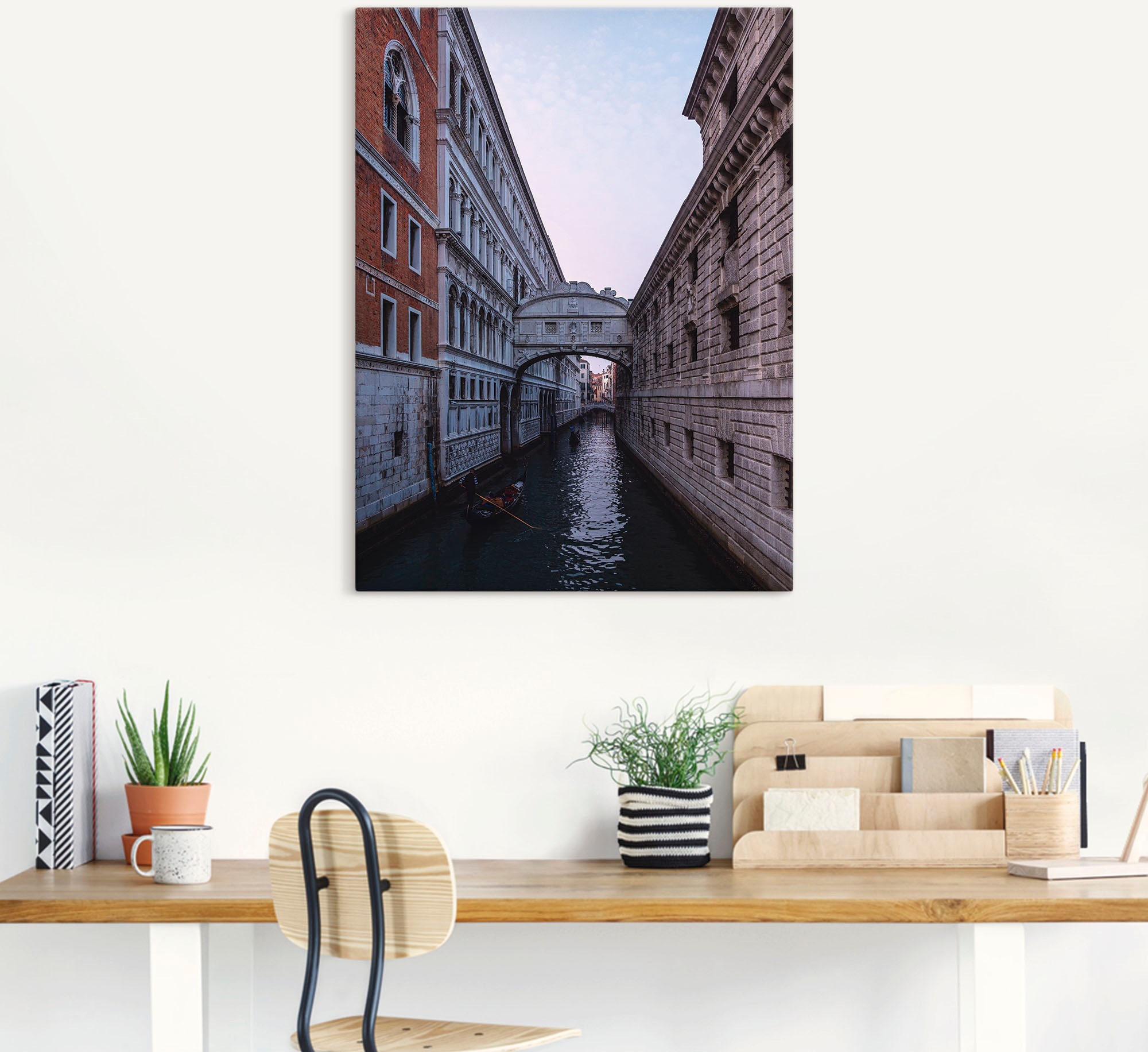 Artland Wandbild »Blick auf die Seufzerbrücke in Venedig«, Brücken, (1 St.), als Alubild, Leinwandbild, Wandaufkleber oder Poster in versch. Größen