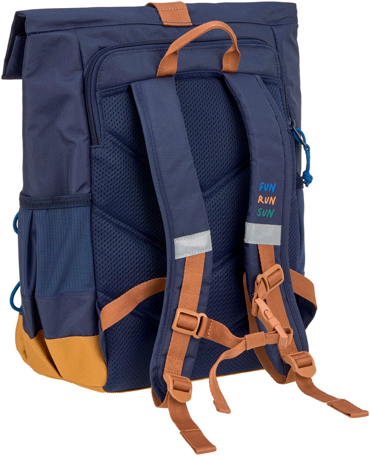 LÄSSIG Kinderrucksack »Little Gang, Medium Rolltop Backpack, navy«, Reflektoren, aus recycelten PET-Flaschen
