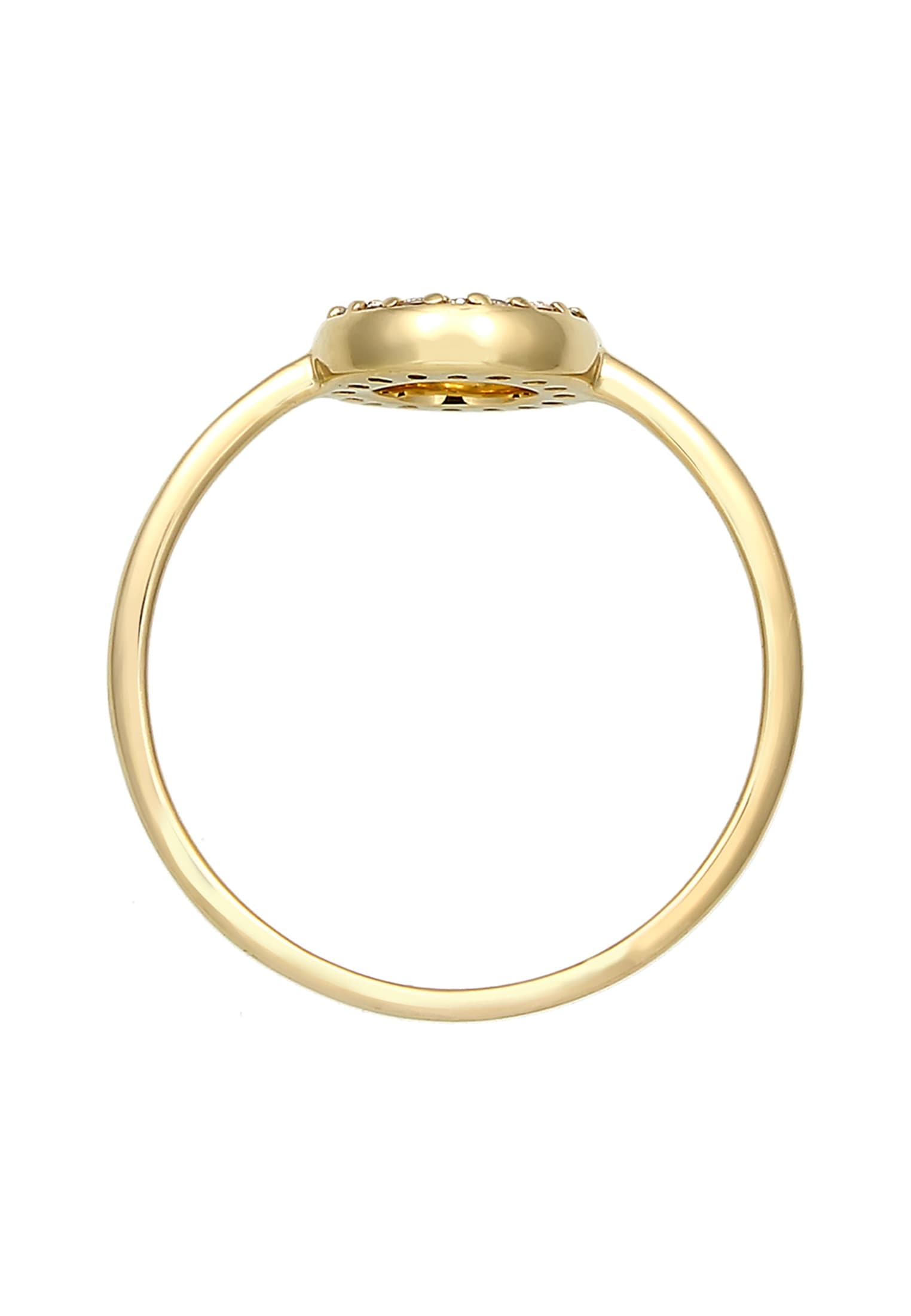 Elli DIAMONDS Verlobungsring »Ring Kreis Diamant Weiß Brillantschliff (0.08ct) 375 Gelbgold«
