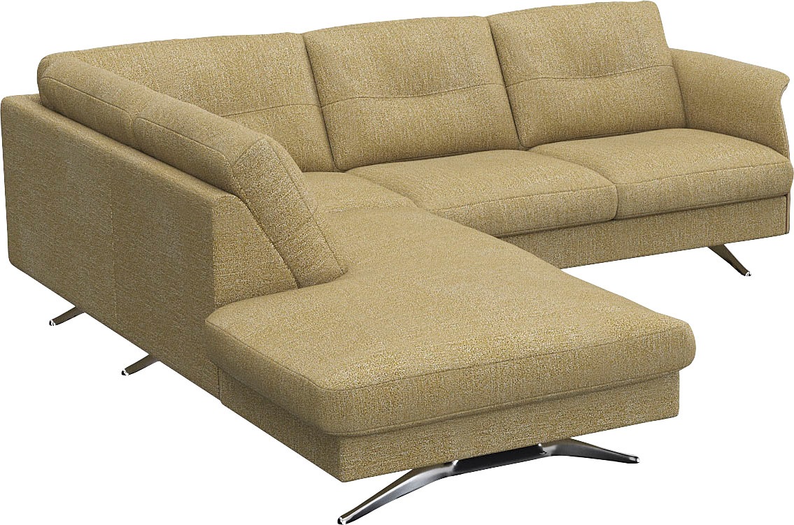 FLEXLUX Ecksofa »Glow, super bequem durch hochwertigem Sitzaufbau mit Federkern, L-Form«, Modernes skandinavisches Design
