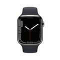 Apple Smartwatch »Series 7 GPS + Cellular, Edelstahl-Gehäuse, 45 mm mit Sportarmband«, (Watch OS 8)