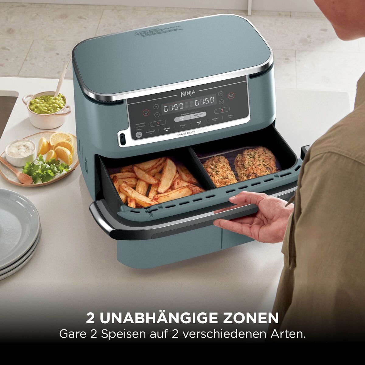 NINJA Heißluftfritteuse »AF600EU Foodi FlexDrawer« 2470 W
